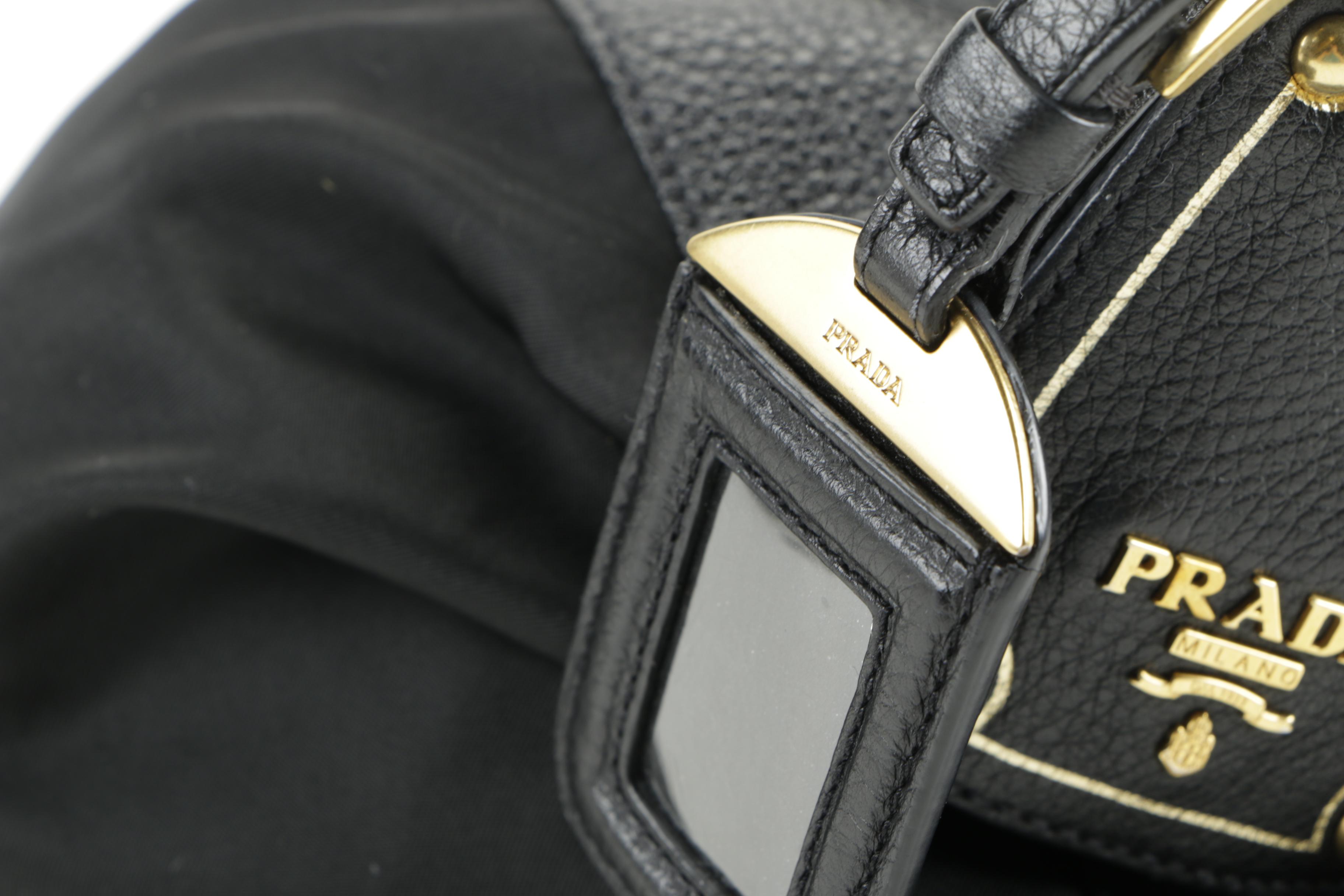 Prada Black Nylon and Leather Handbag