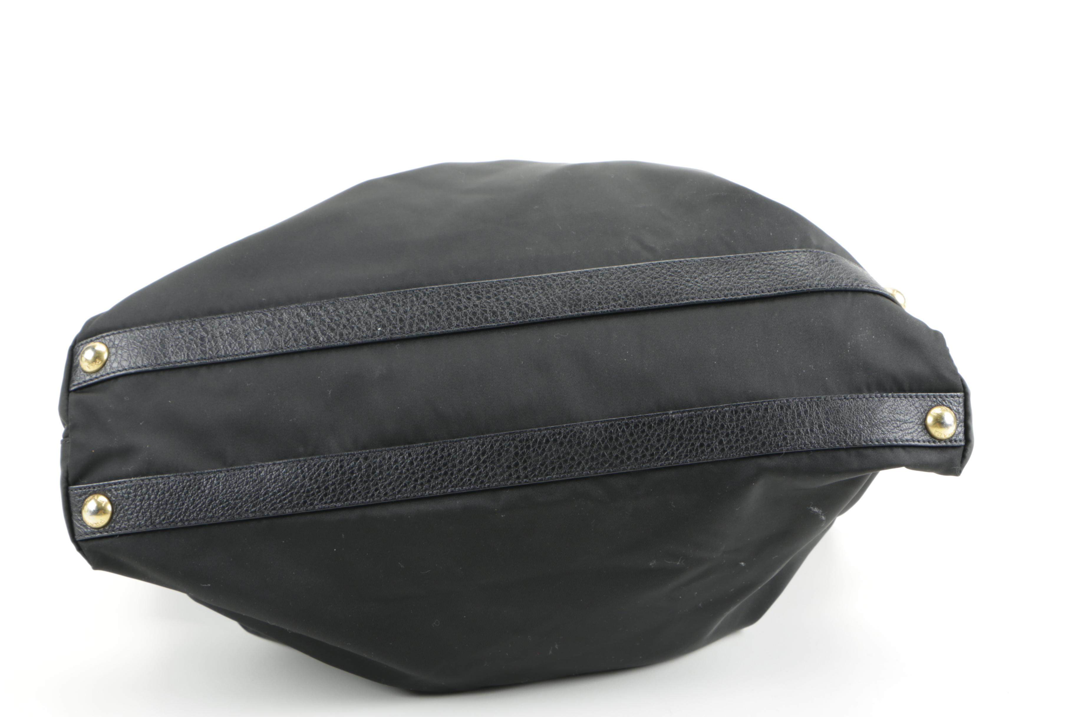 Prada Black Nylon and Leather Handbag