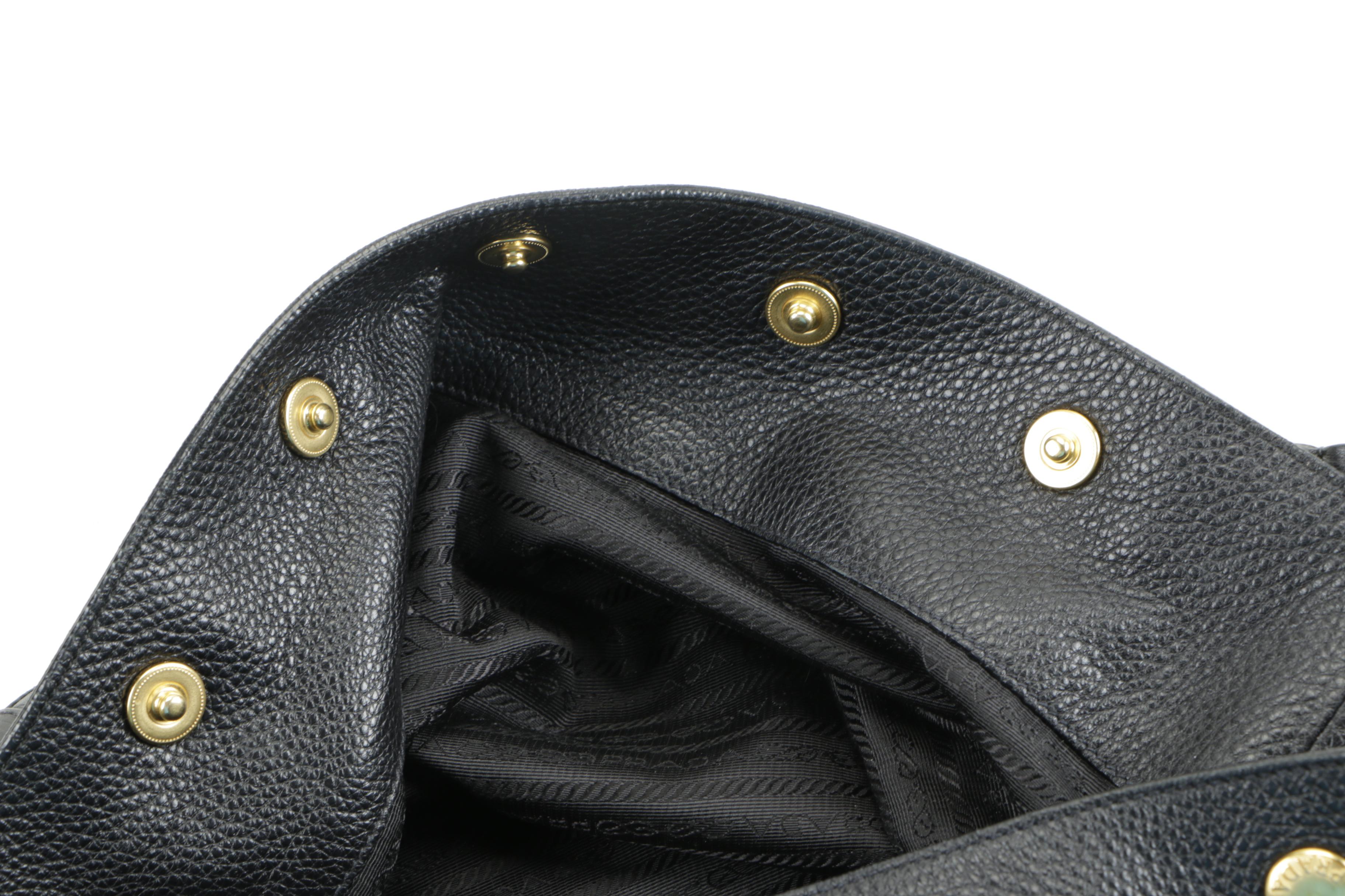 Prada Black Nylon and Leather Handbag