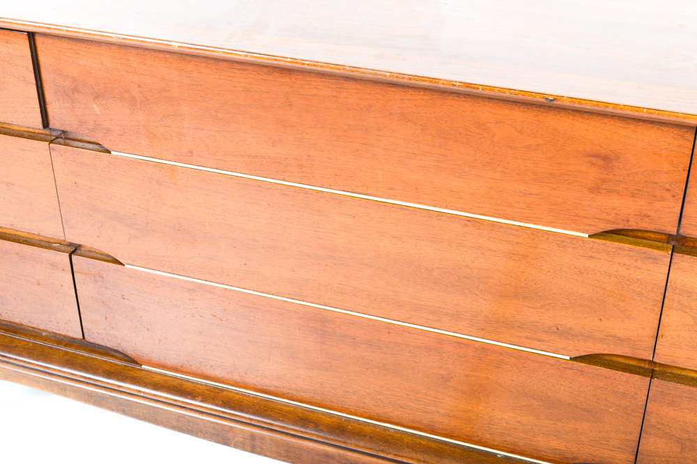 Mid Century Modern Dresser With Wall Mirror by Kent-Coffey