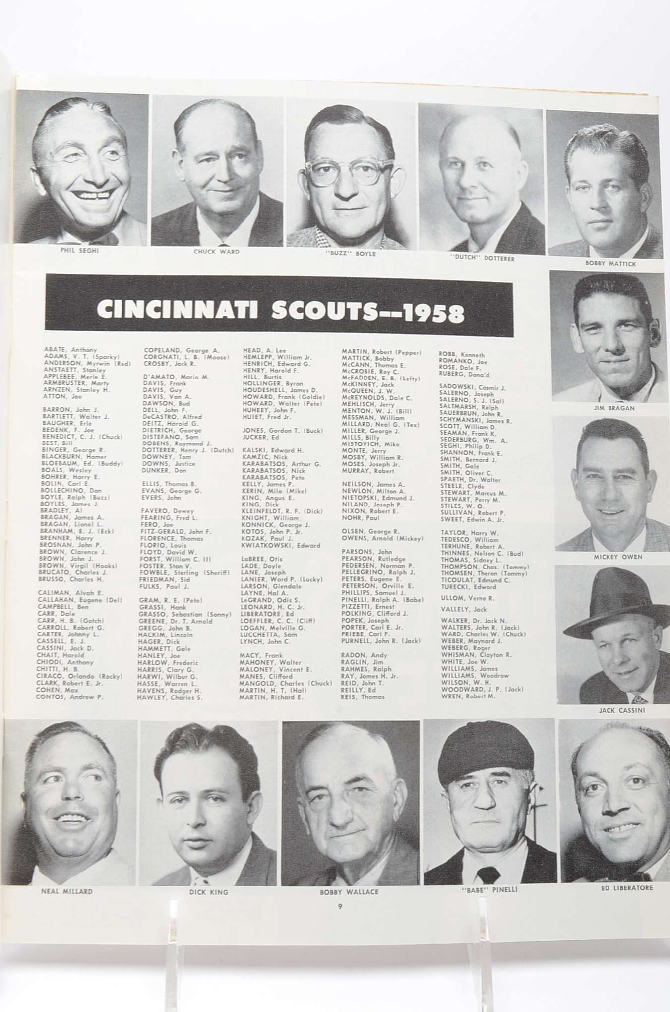 1958 Cincinnati Reds Yearbook and Mr Red Team "Rooter" Pinback
