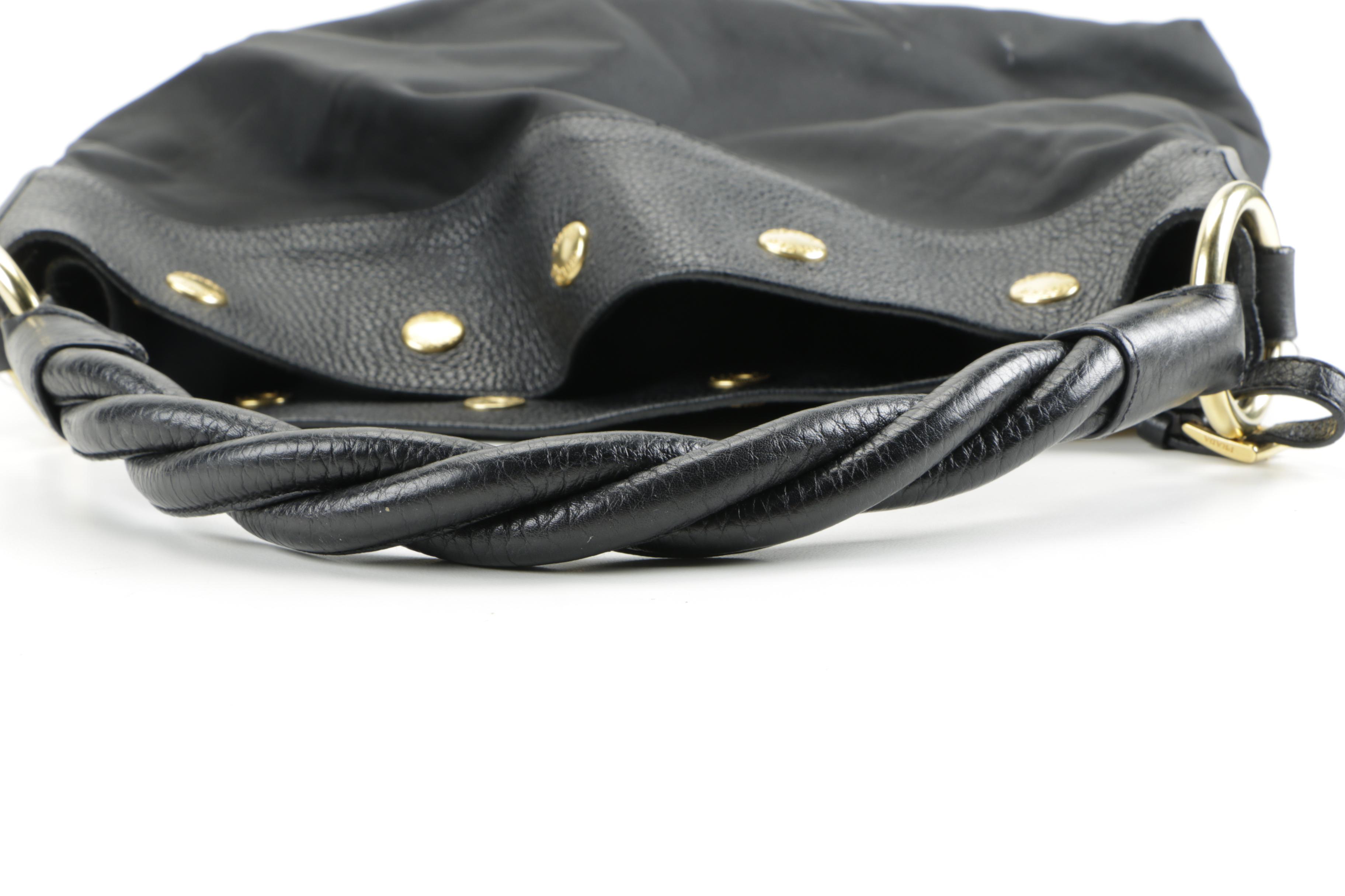 Prada Black Nylon and Leather Handbag