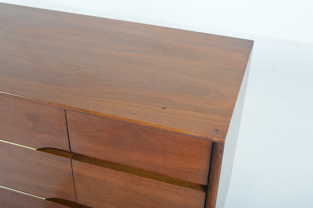 Mid Century Modern Dresser With Wall Mirror by Kent-Coffey