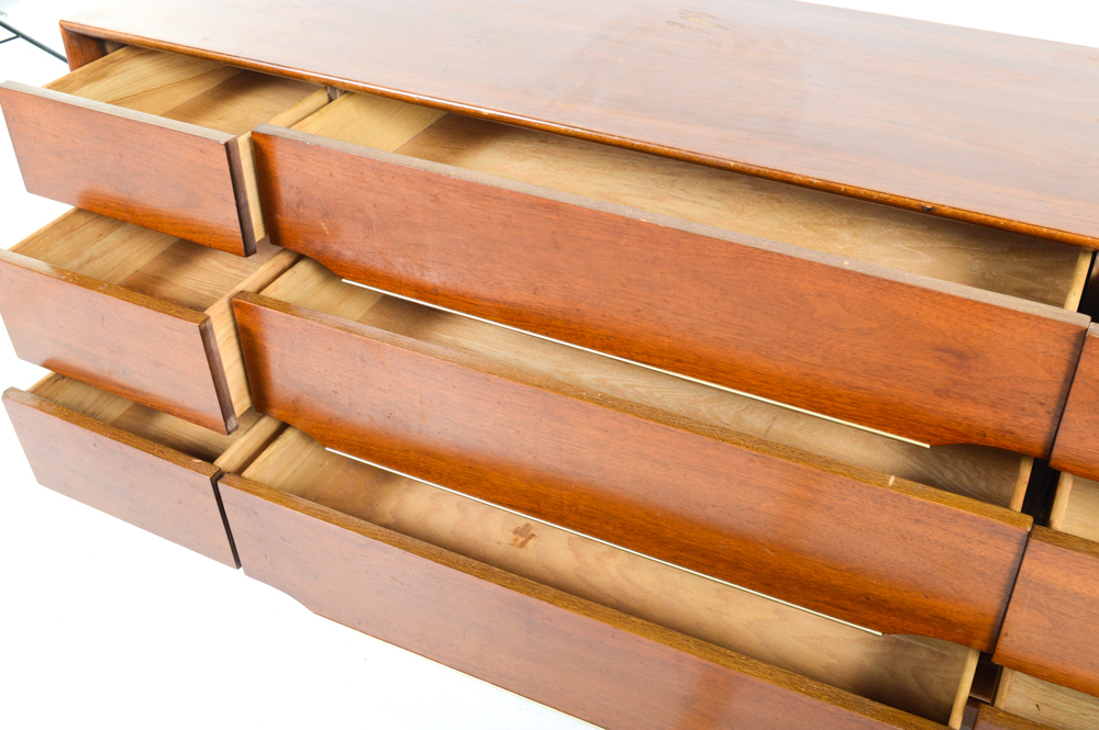 Mid Century Modern Dresser With Wall Mirror by Kent-Coffey