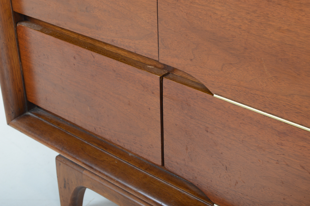 Mid Century Modern Dresser With Wall Mirror by Kent-Coffey