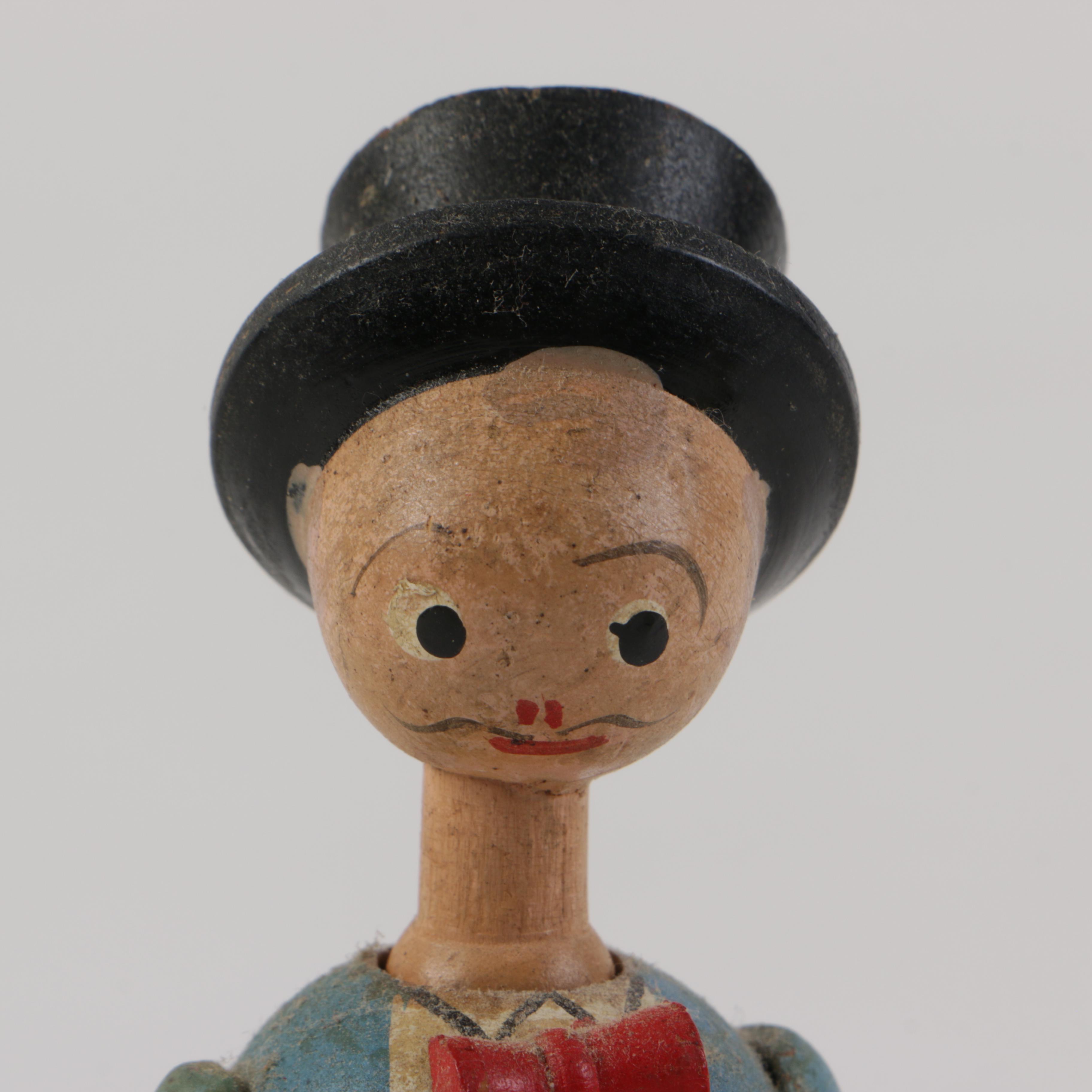 Vintage Painted Wood Salt and Pepper Shakers