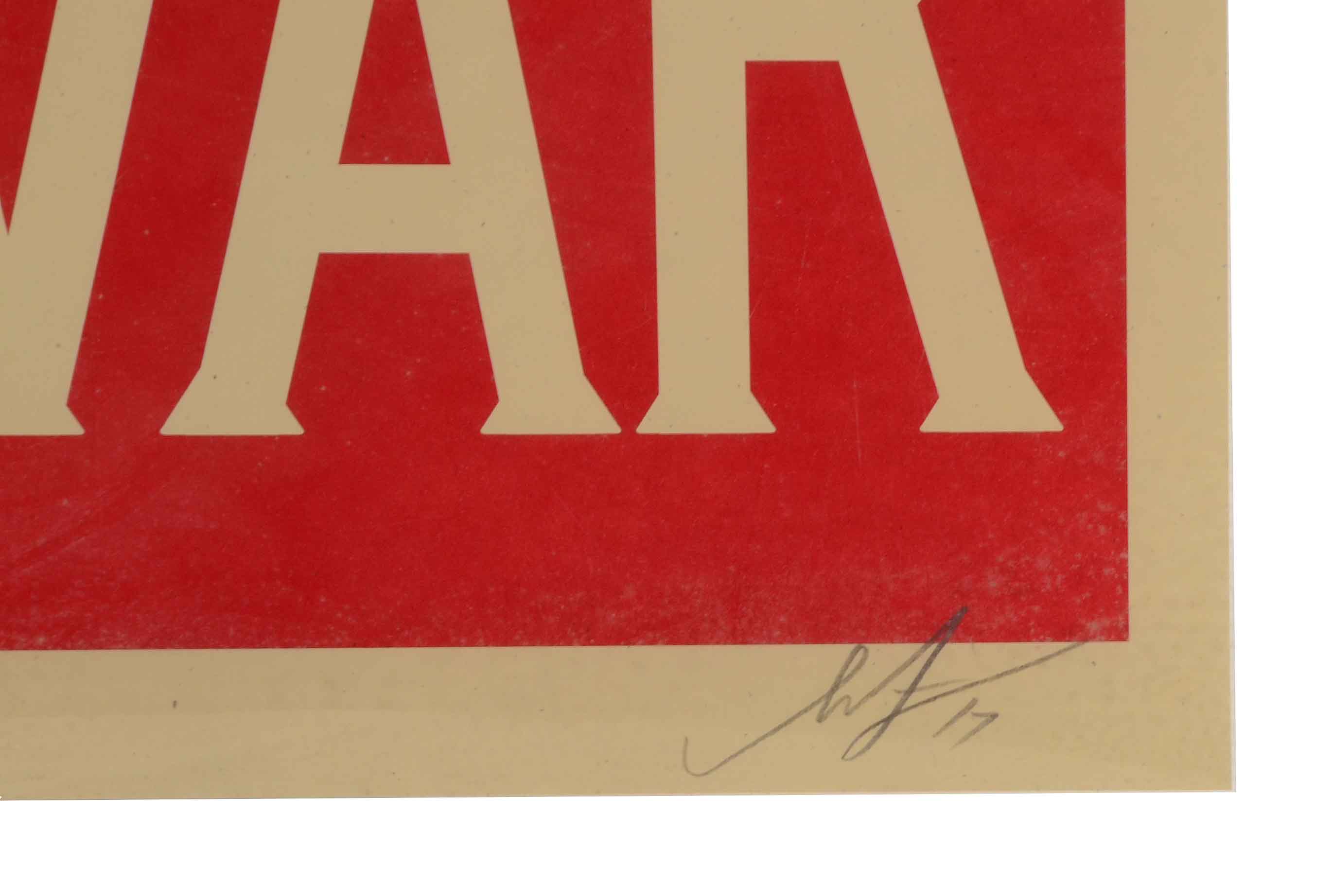 Shepard Fairey Signed 2017 Open Edition Offset Poster "Make Art Not War"