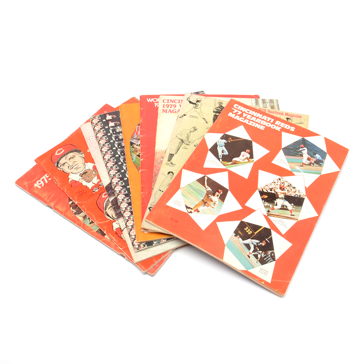 Nine 1970s-1980s Cincinnati Reds Souvenir Yearbooks