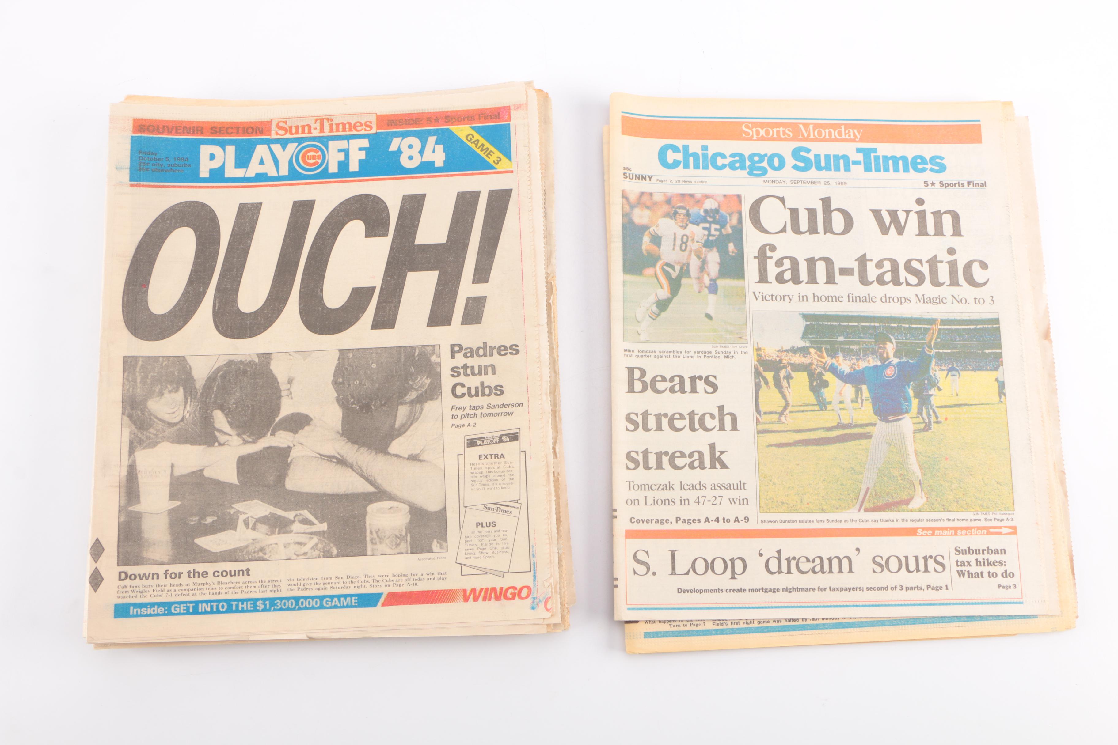 "Chicago Sun-Times" Featuring Chicago Cubs 1984 Playoffs