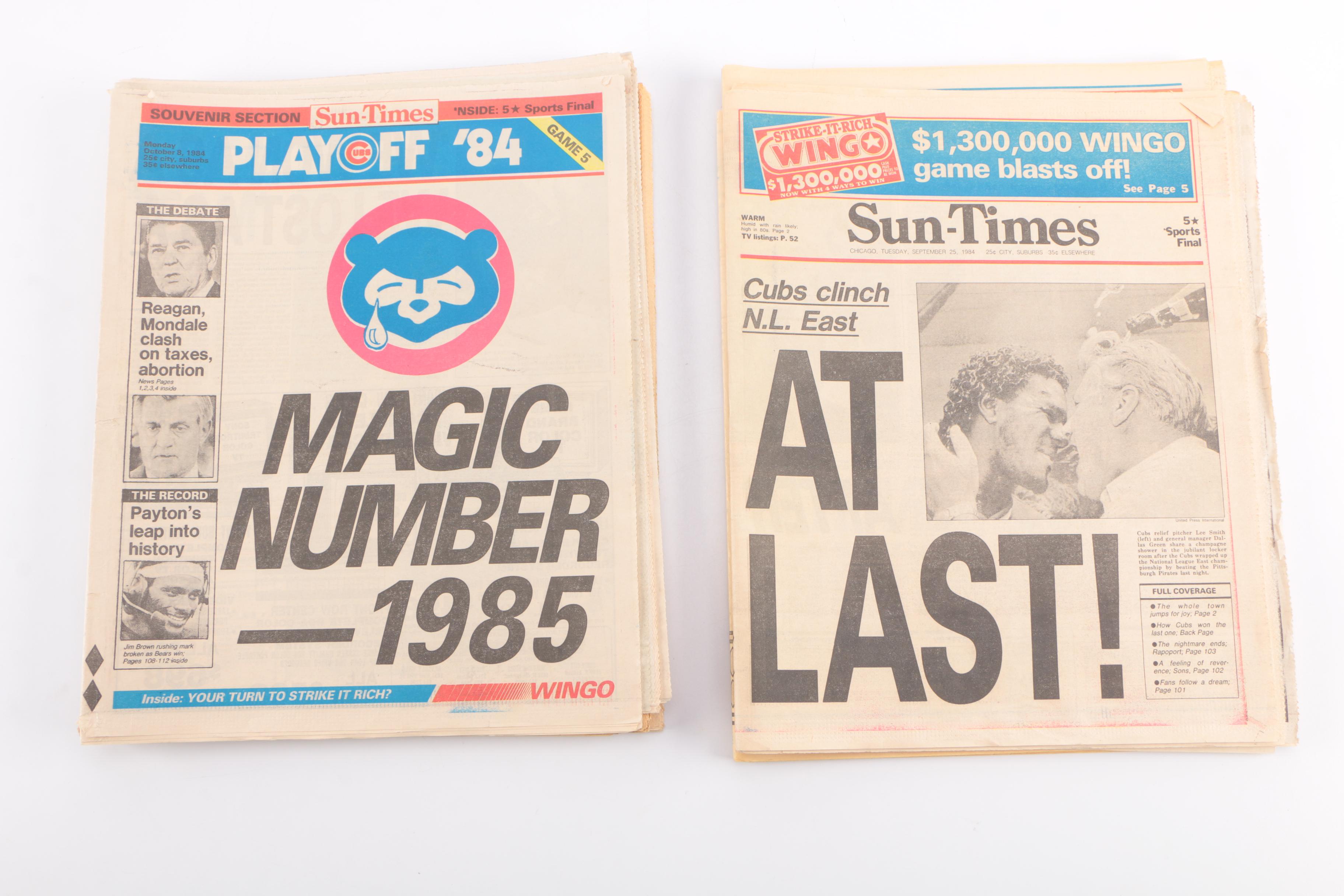 "Chicago Sun-Times" Featuring Chicago Cubs 1984 Playoffs