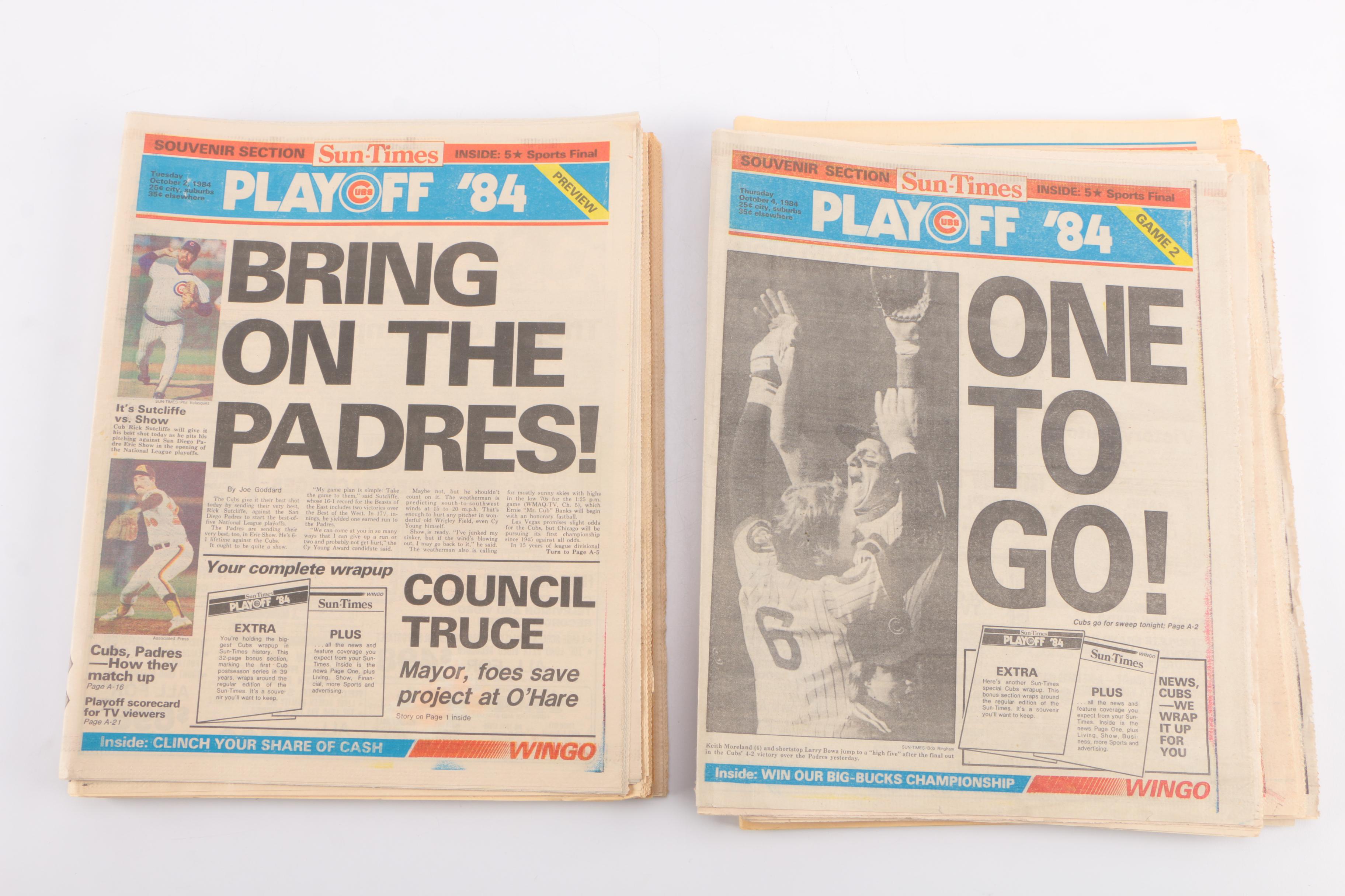 "Chicago Sun-Times" Featuring Chicago Cubs 1984 Playoffs