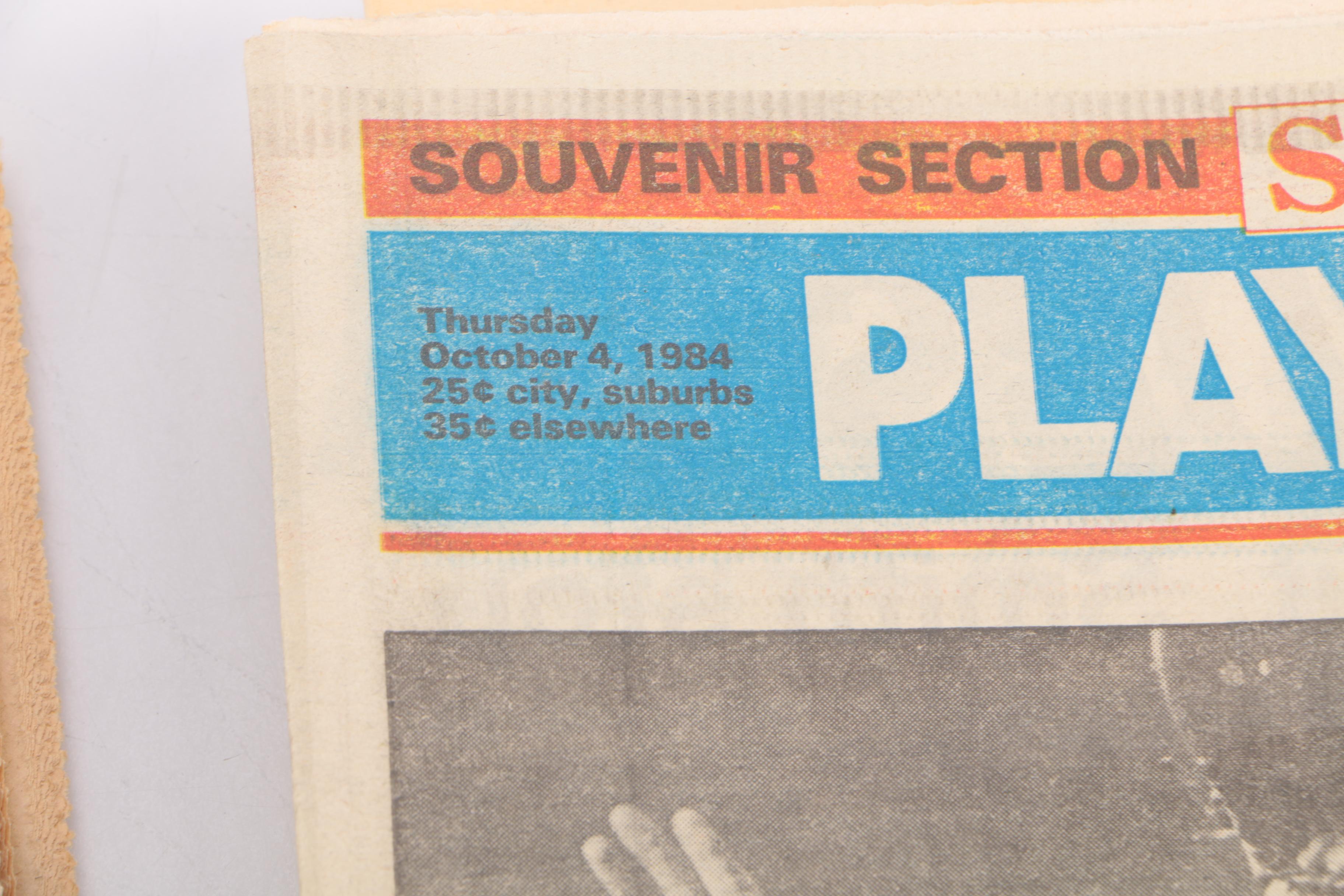 "Chicago Sun-Times" Featuring Chicago Cubs 1984 Playoffs