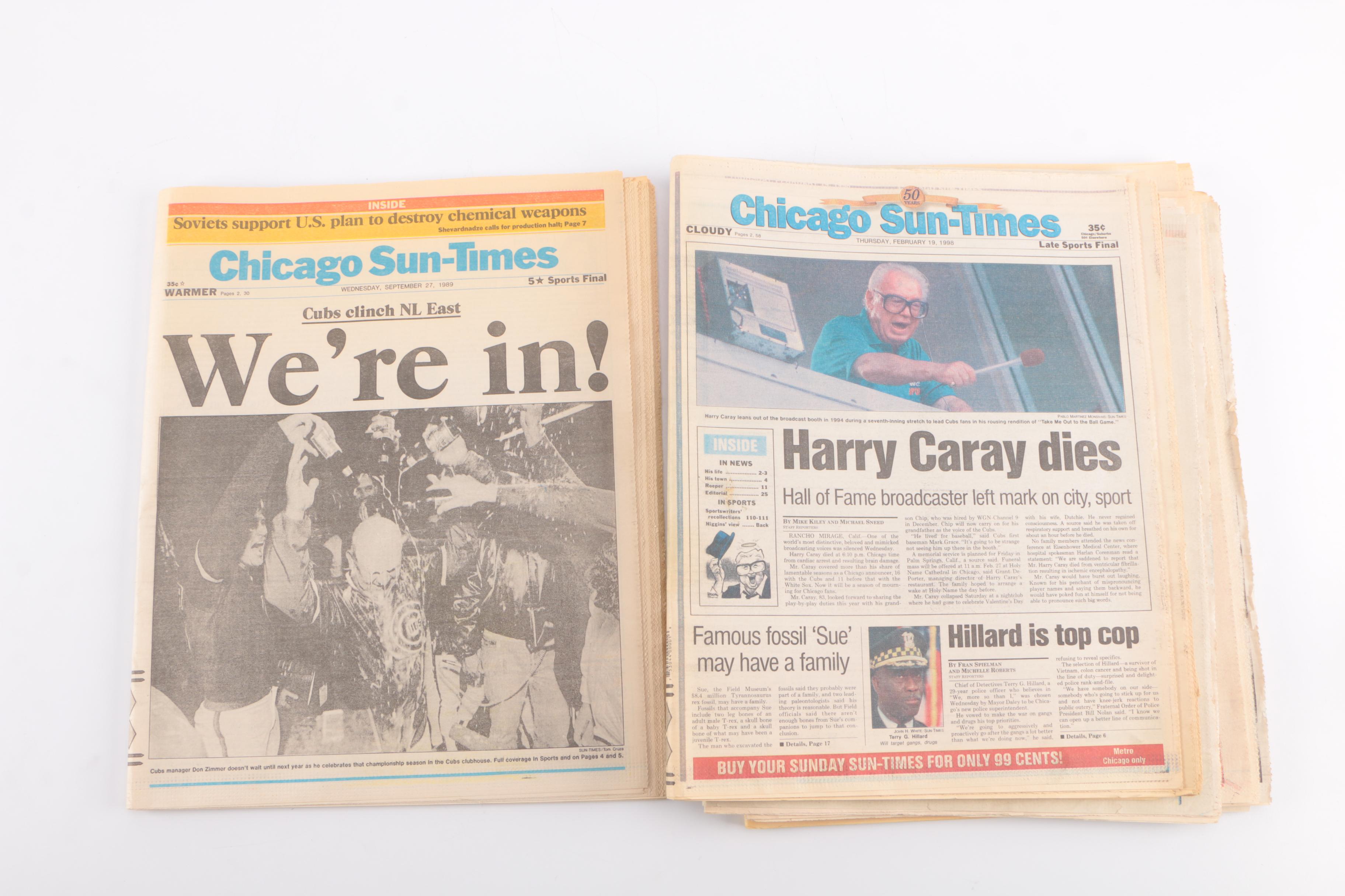 "Chicago Sun-Times" Featuring Chicago Cubs 1984 Playoffs