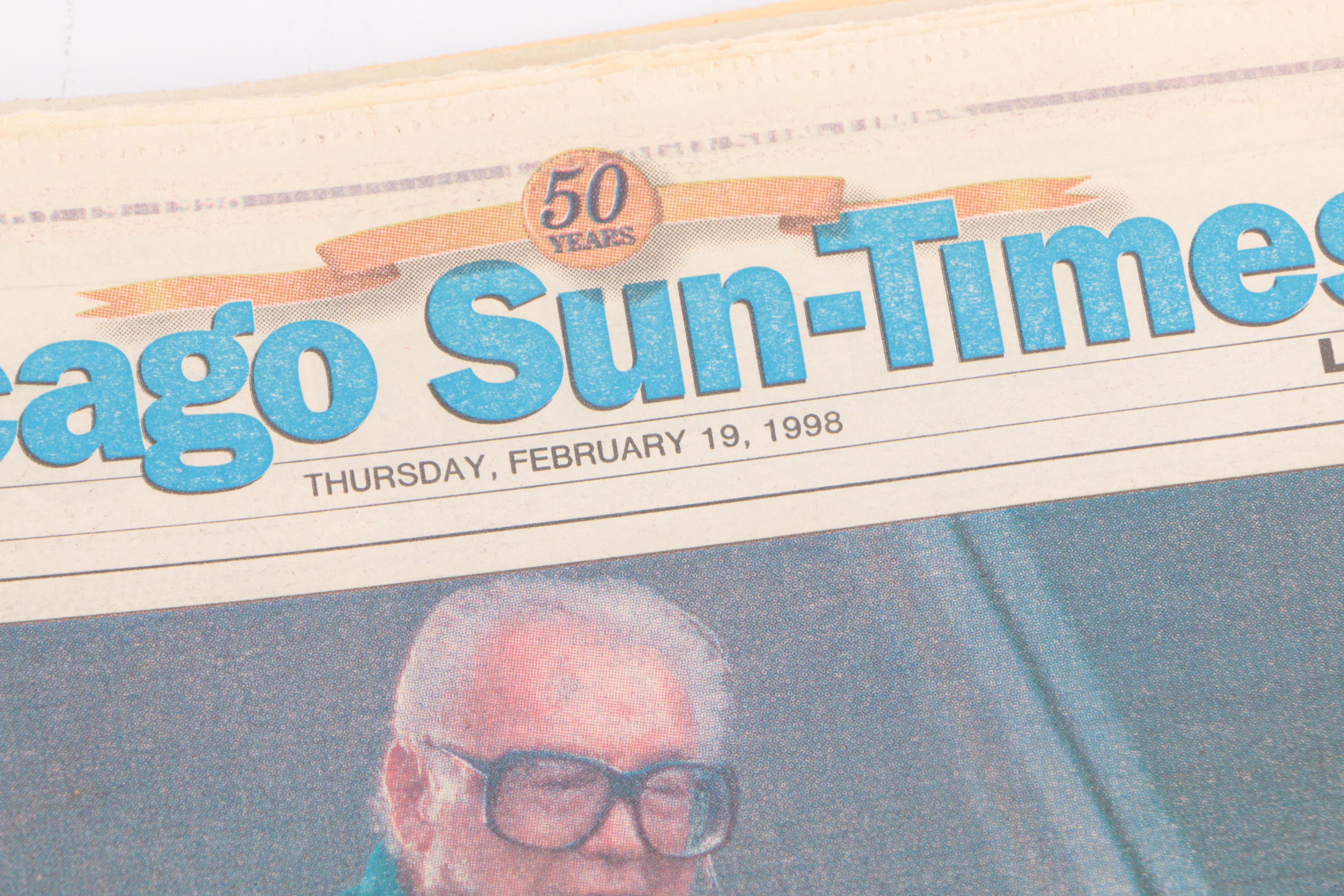 "Chicago Sun-Times" Featuring Chicago Cubs 1984 Playoffs