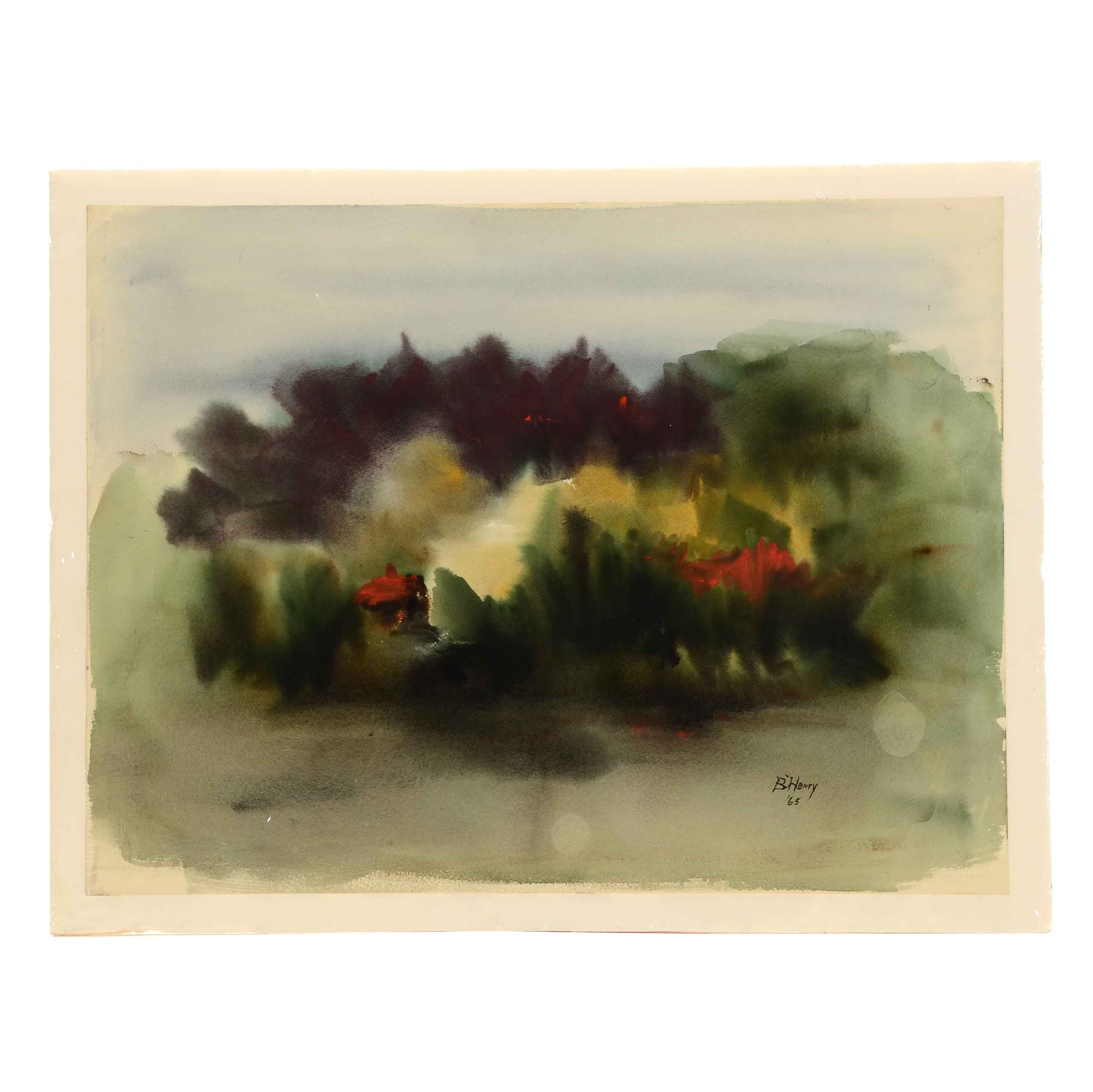 B. Henry Original 1965 Watercolor Painting