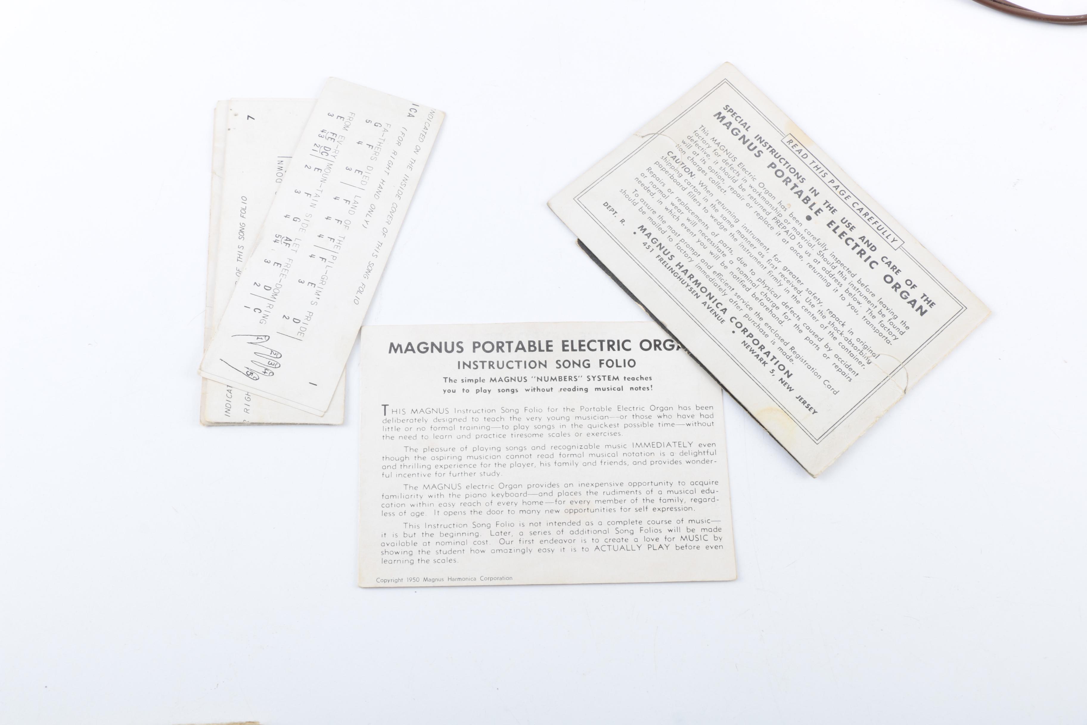 Magnus Tabletop Electric Organ and Song Folio