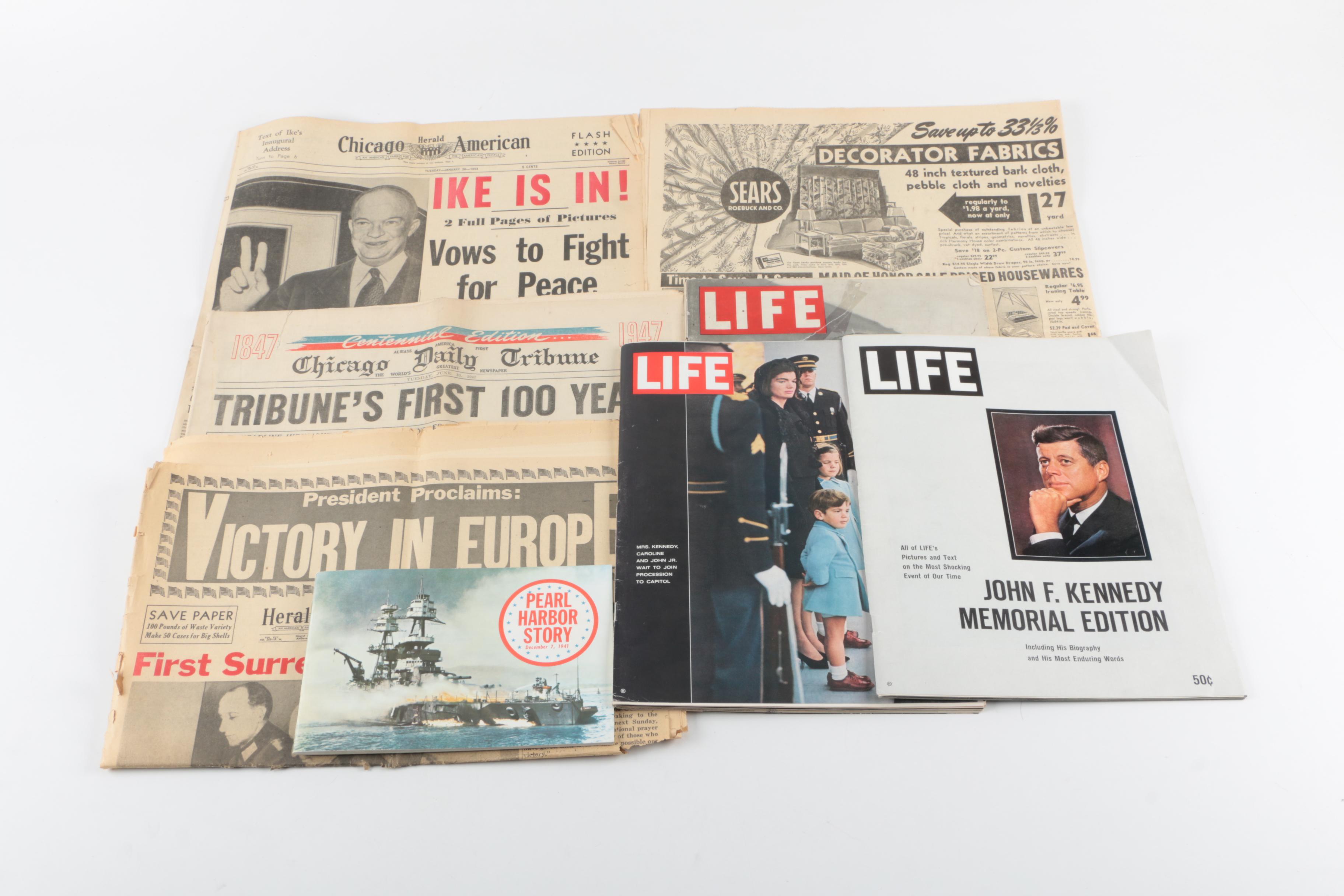 Assorted Vintage Newspapers and Magazines