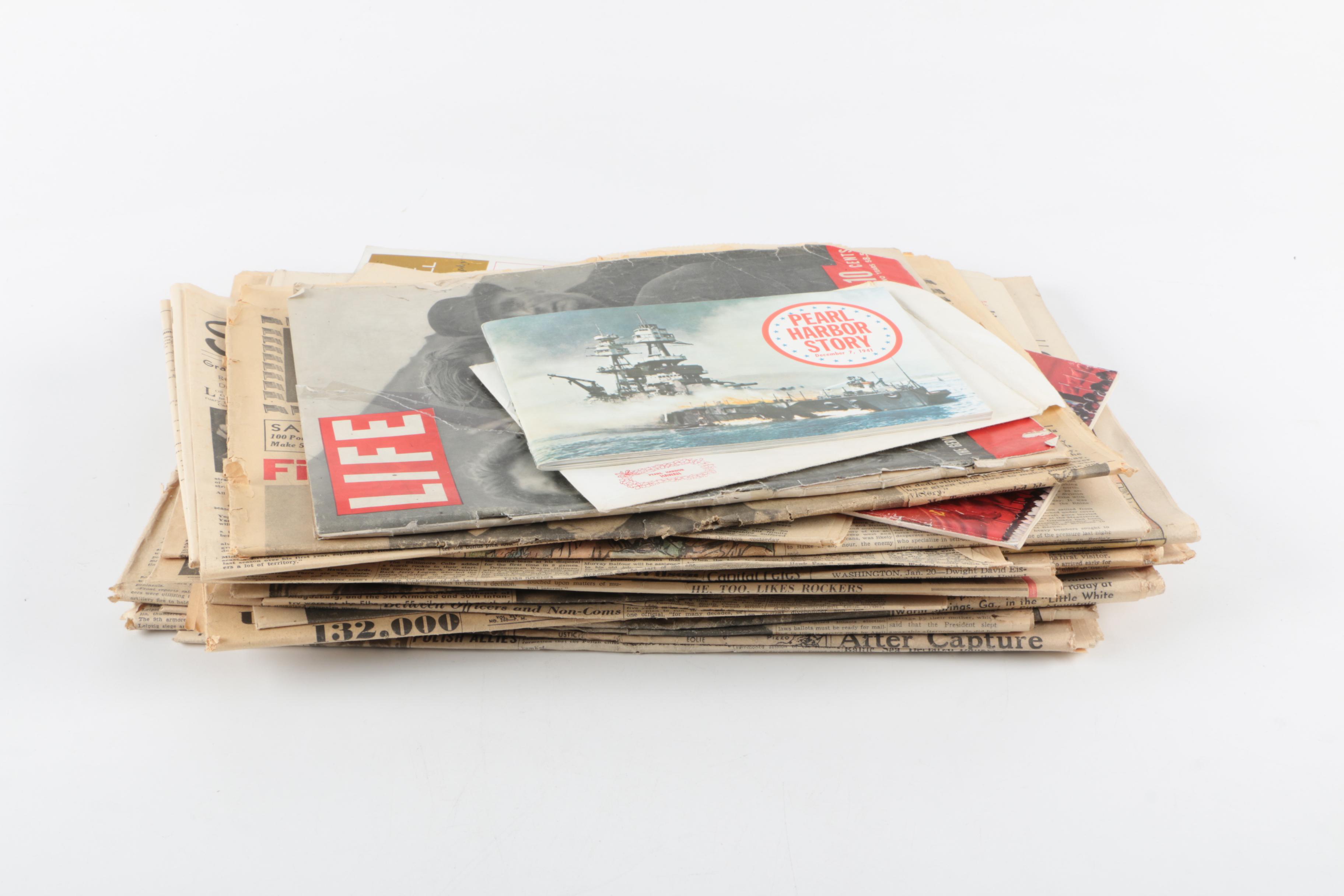 Assorted Vintage Newspapers and Magazines
