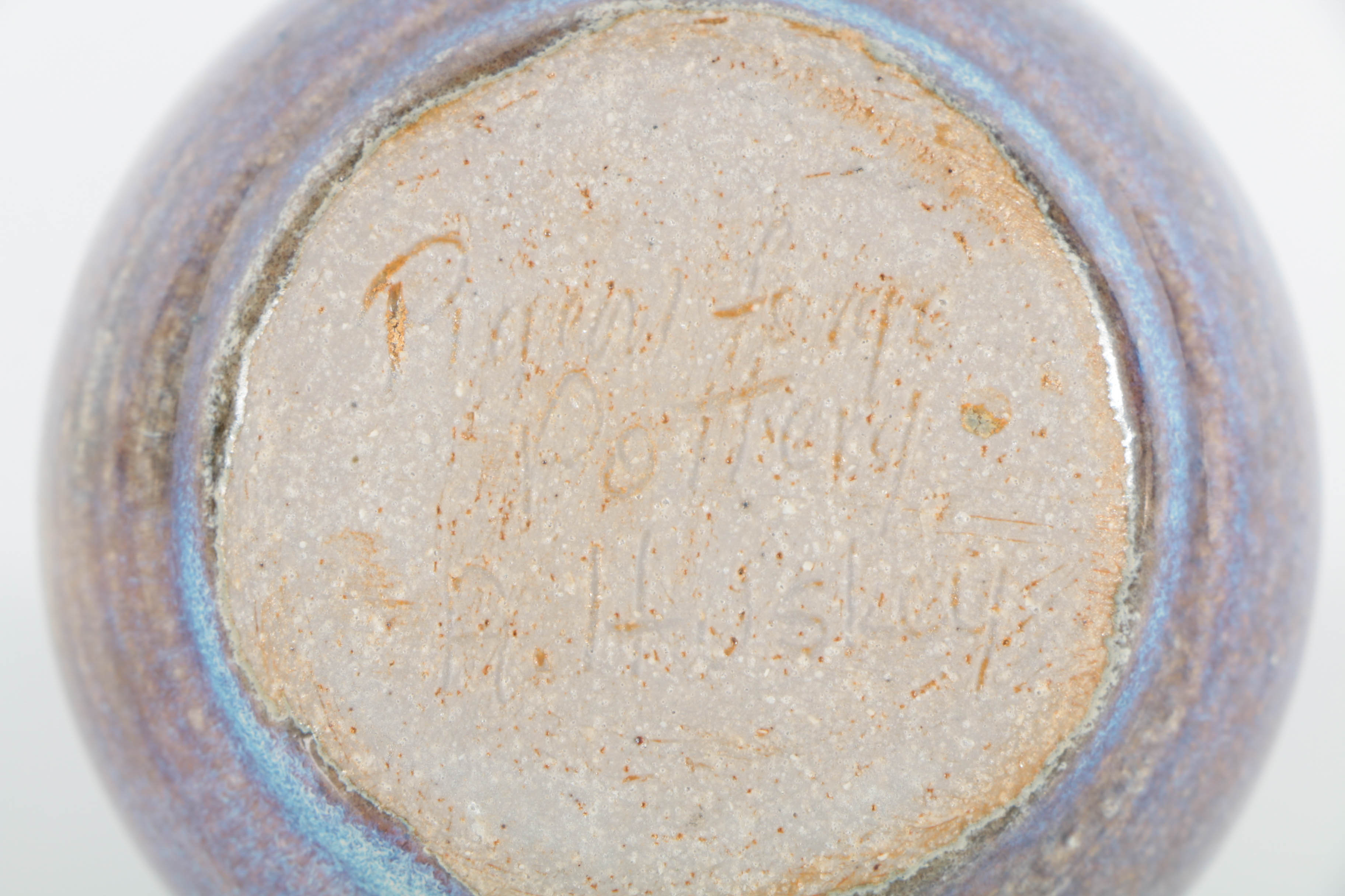 Pigeon Forge Pottery Cabinet Vase in a Brown and Purple Glaze