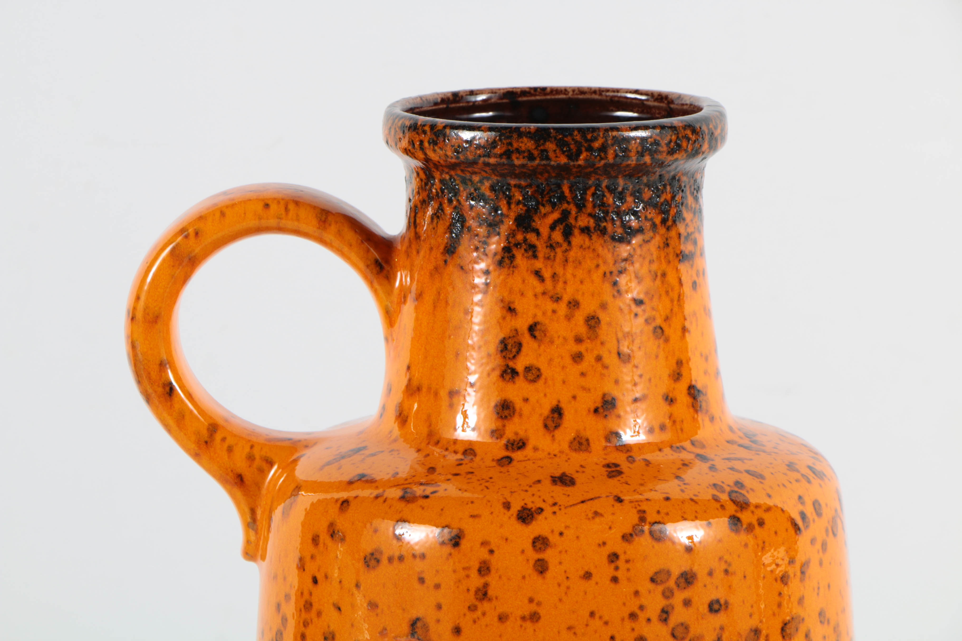 Scheurich Orange Fat Lava Floor Vase