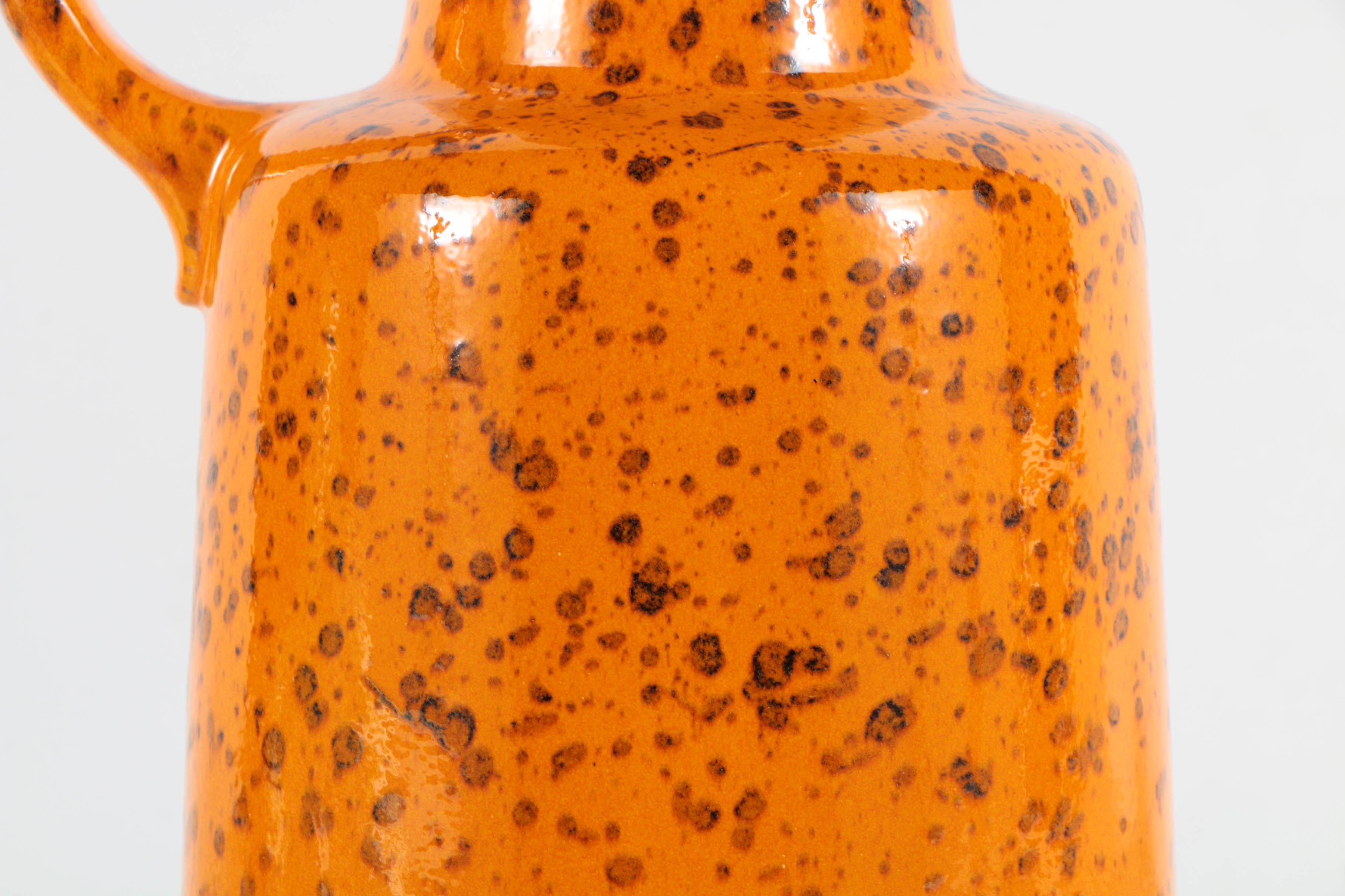 Scheurich Orange Fat Lava Floor Vase