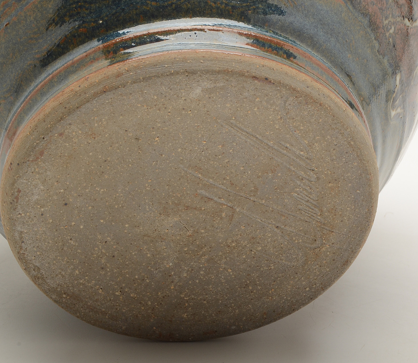 Artist Signed Hand Thrown Stoneware Casserole and  Jardiniere