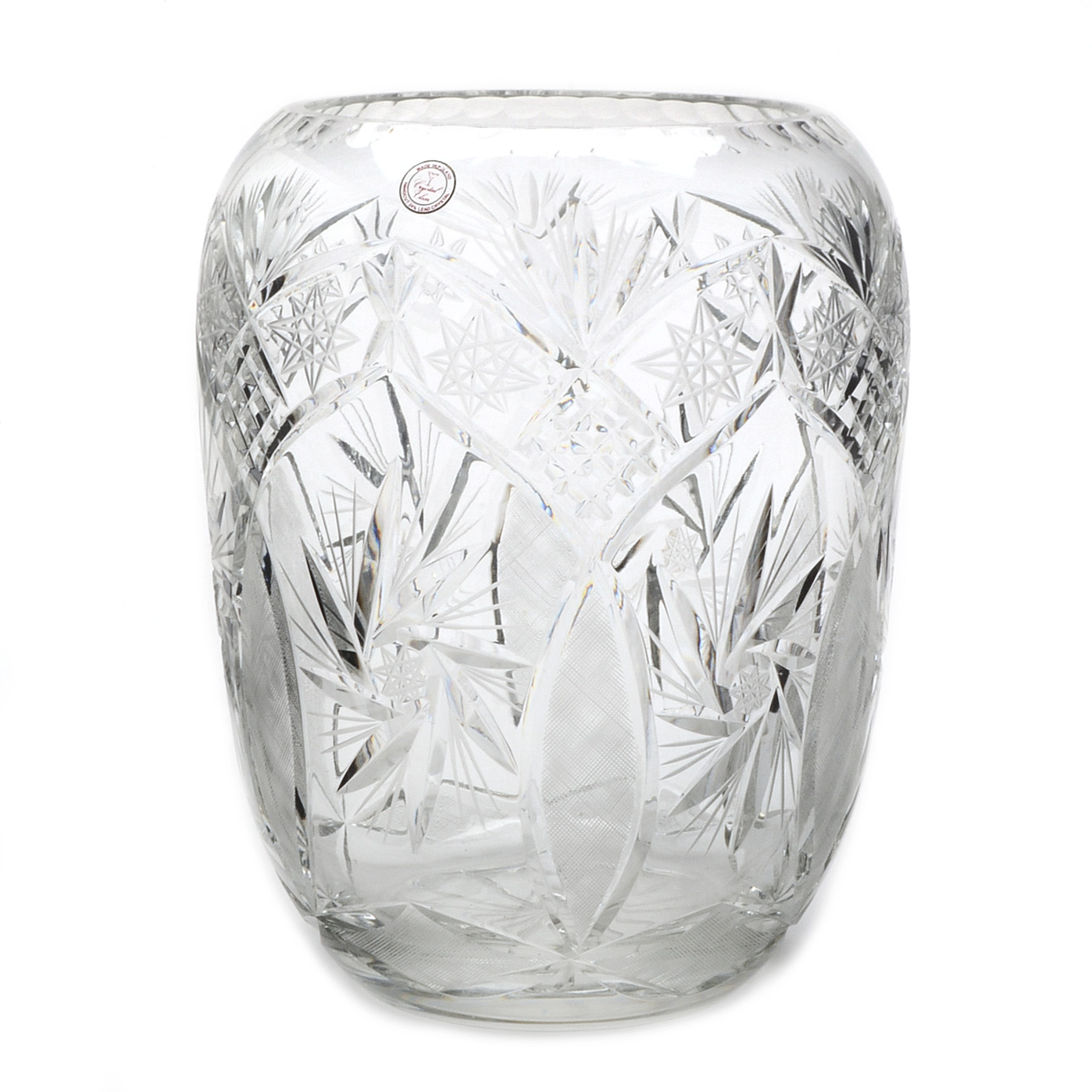 Large Cut Lead Crystal Vase