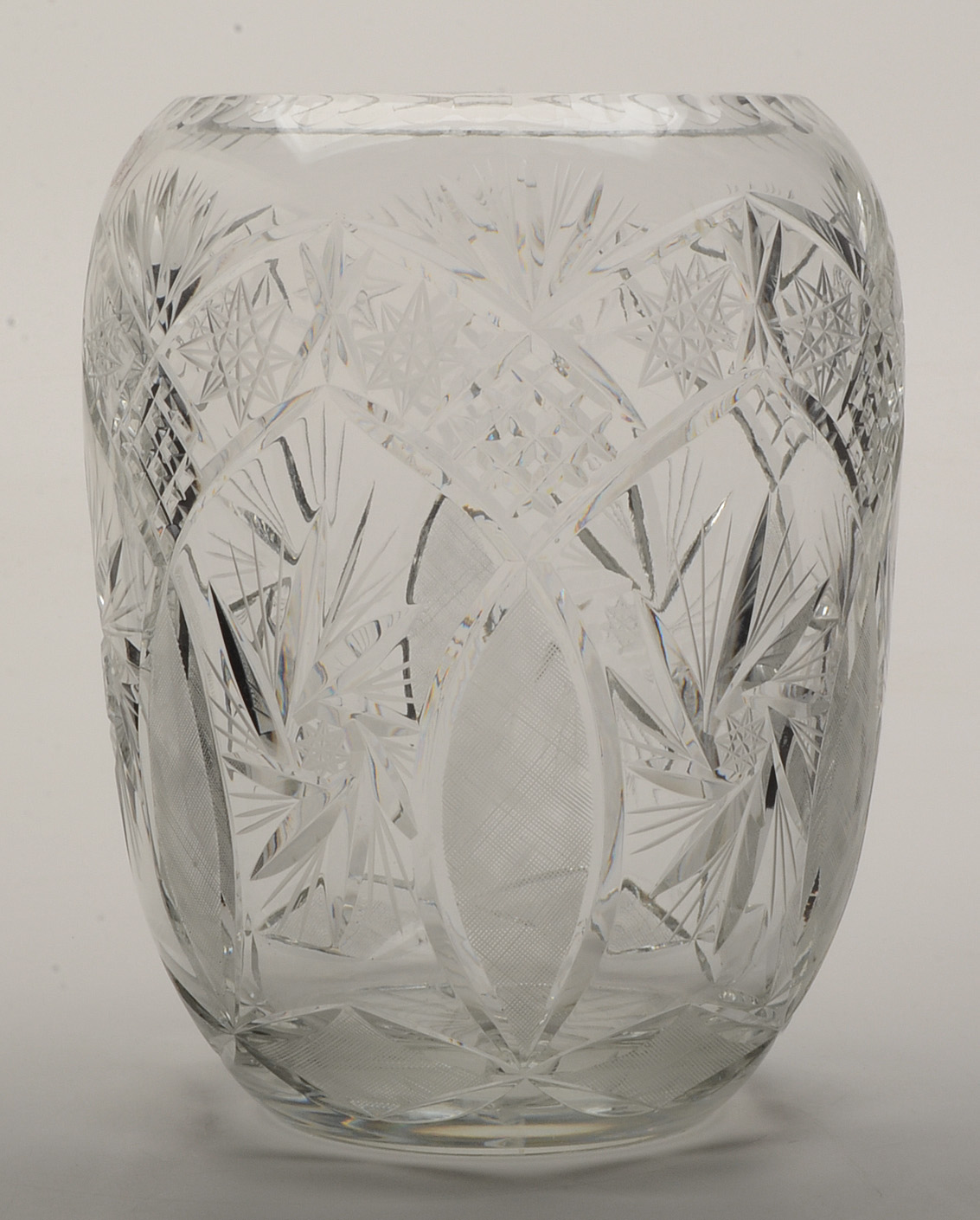 Large Cut Lead Crystal Vase