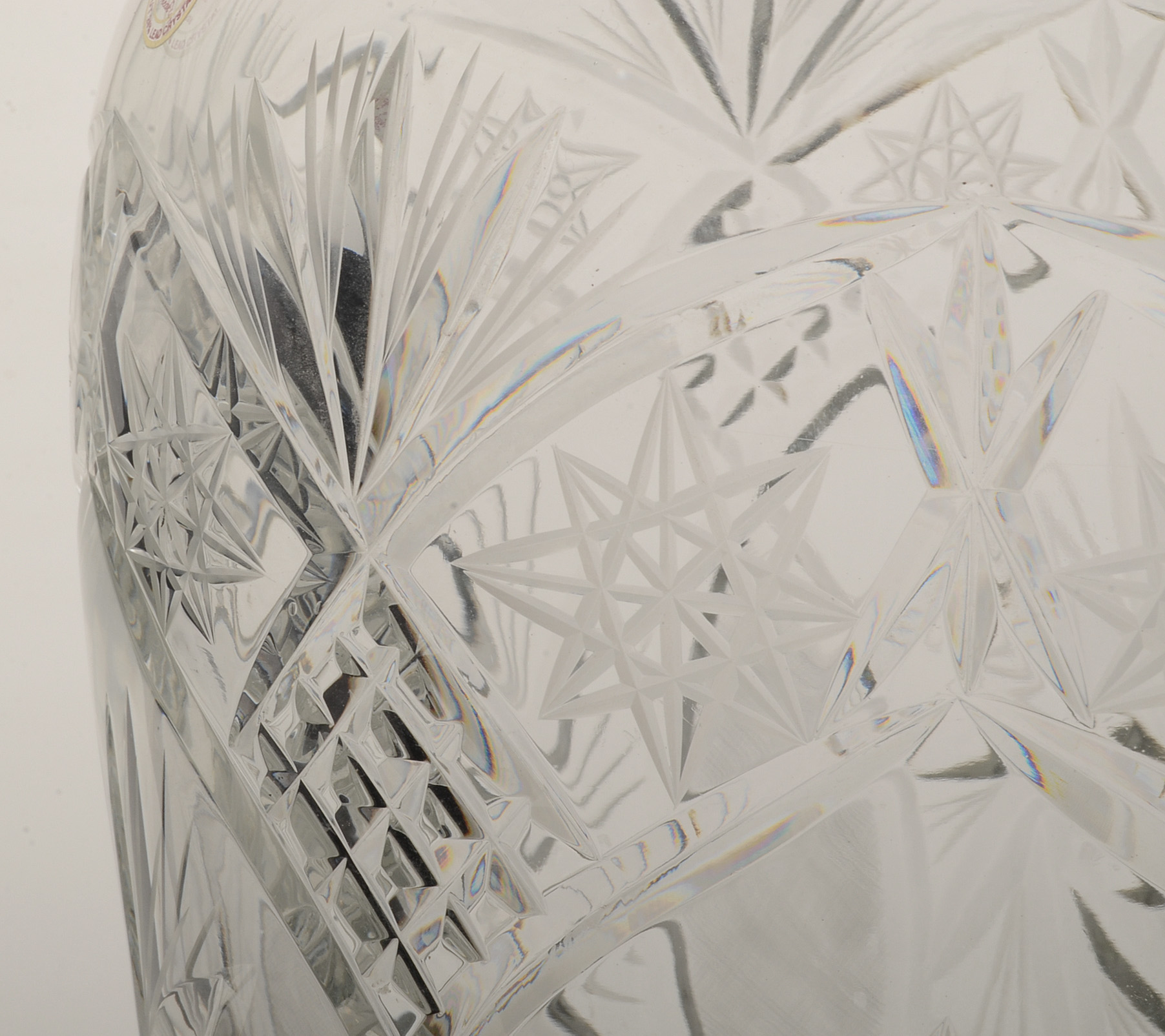 Large Cut Lead Crystal Vase