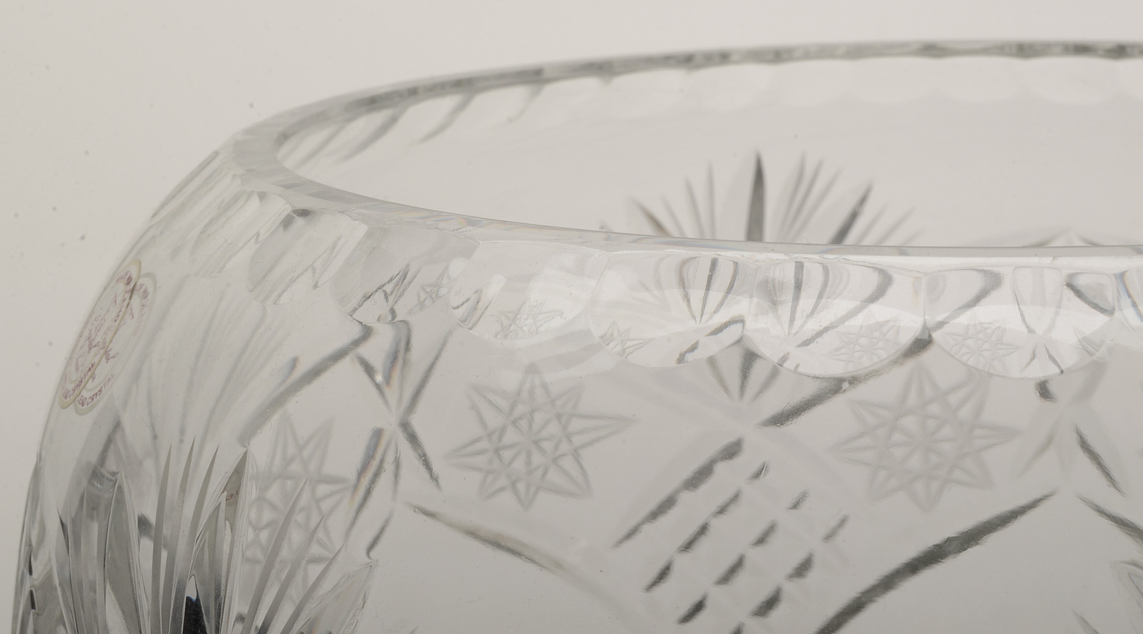 Large Cut Lead Crystal Vase