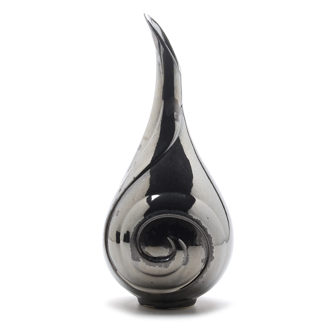 Contemporary Rookwood Art Pottery Chrome Crystalline Fluted Vase