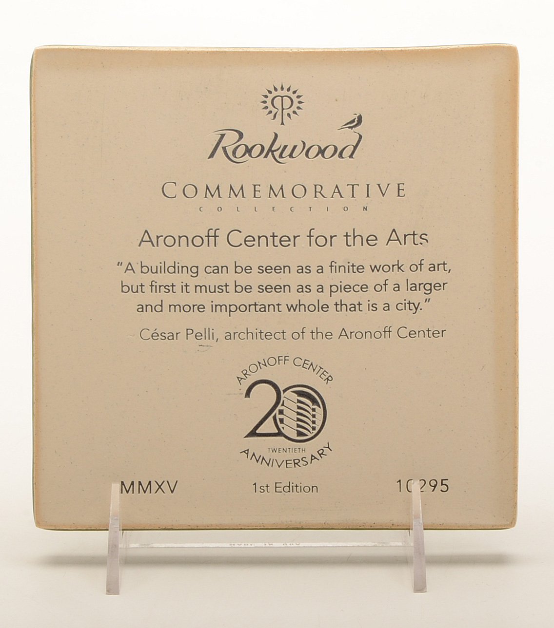 Rookwood Pottery 1st Edition Commemorative “Aronoff” Tile
