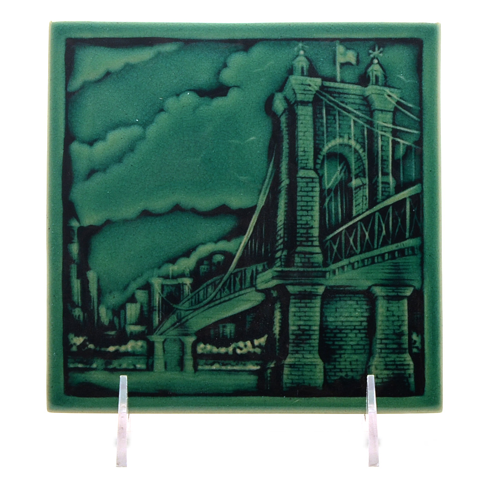 Rookwood Art Pottery Cincinnati Roebling Bridge Tile