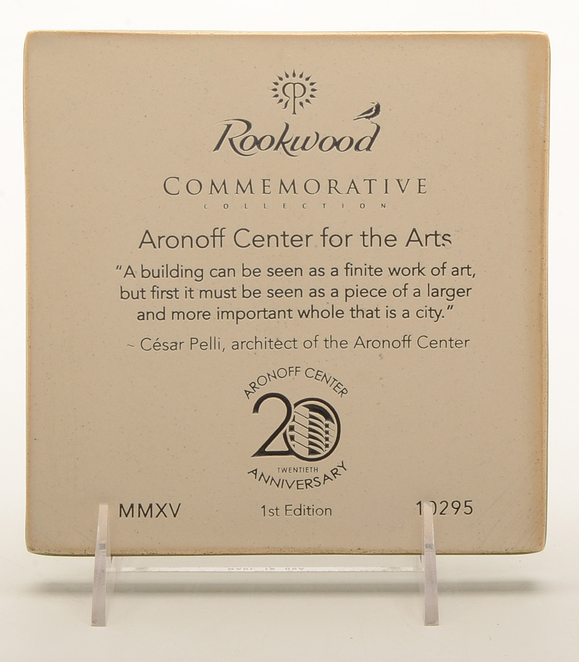 Rookwood Pottery 1st Edition Commemorative “Aronoff” Tile