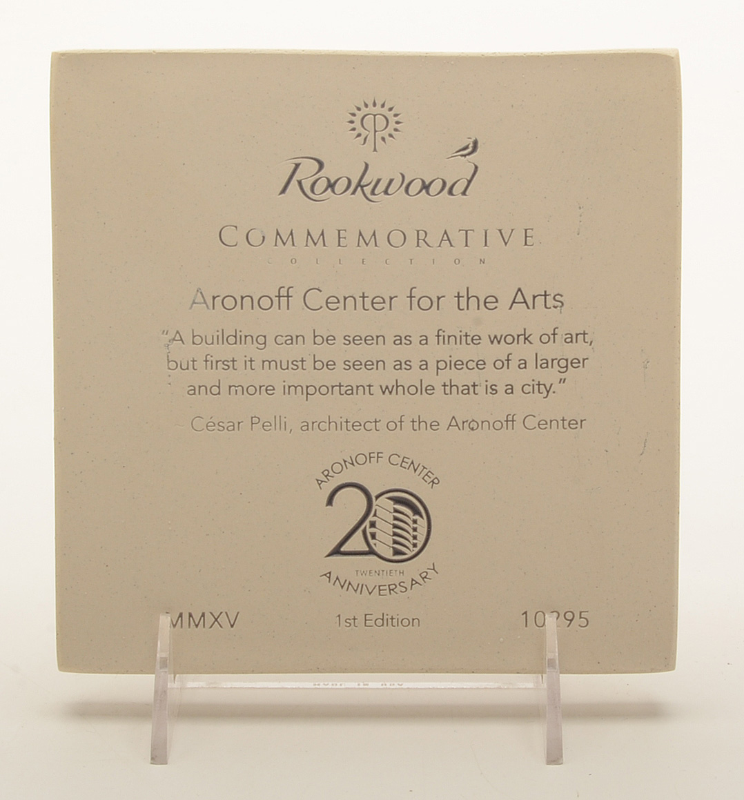 Rookwood Pottery 1st Edition Commemorative “Aronoff” Tile