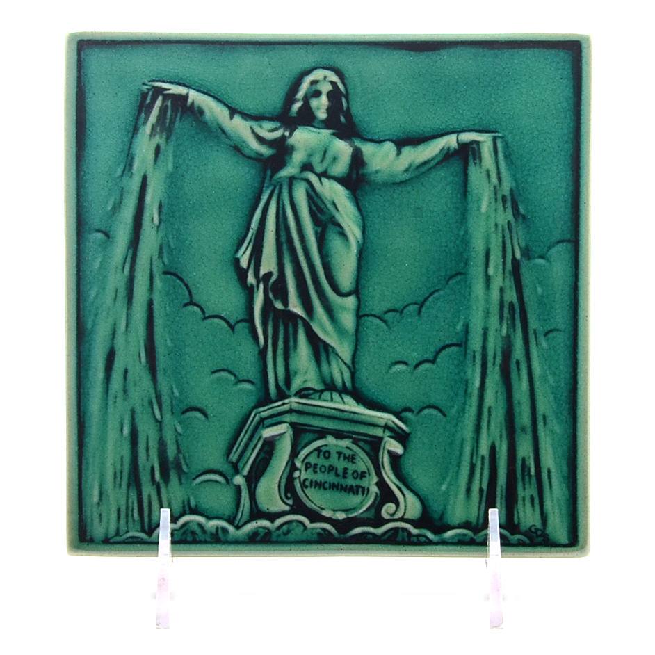 Rookwood Art Pottery Cincinnati Emerald Isle Fountain Square Tile