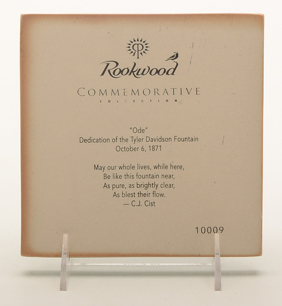 Rookwood Art Pottery Cincinnati Emerald Isle Fountain Square Tile