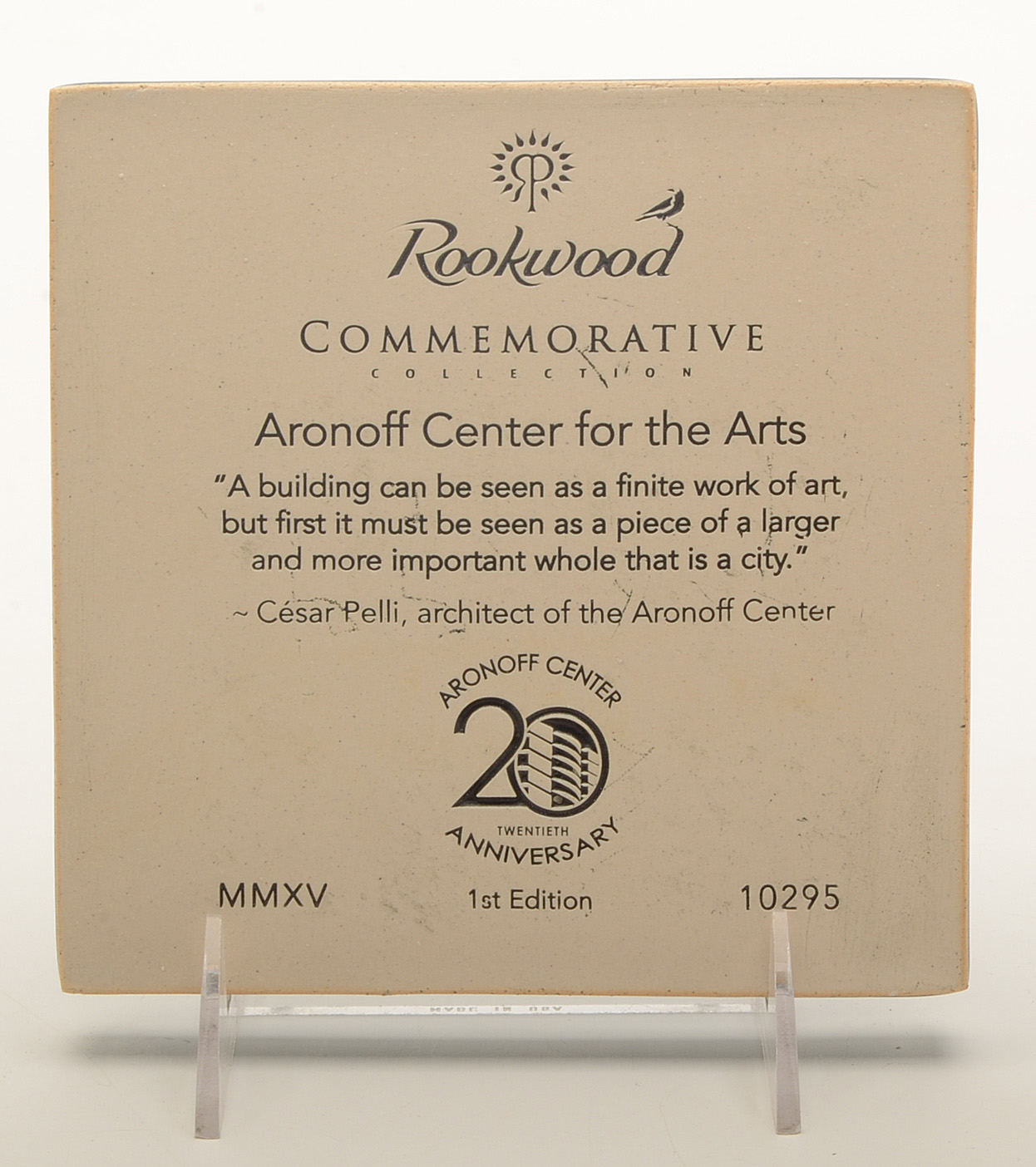 Rookwood Pottery 1st Edition Commemorative “Aronoff” Tile