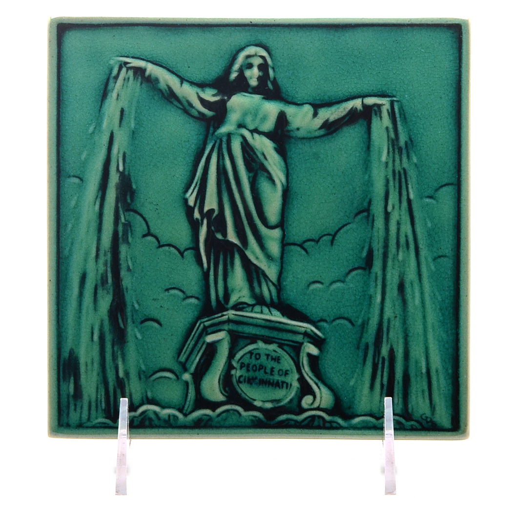 Rookwood Art Pottery Cincinnati Emerald Isle Fountain Square Tile