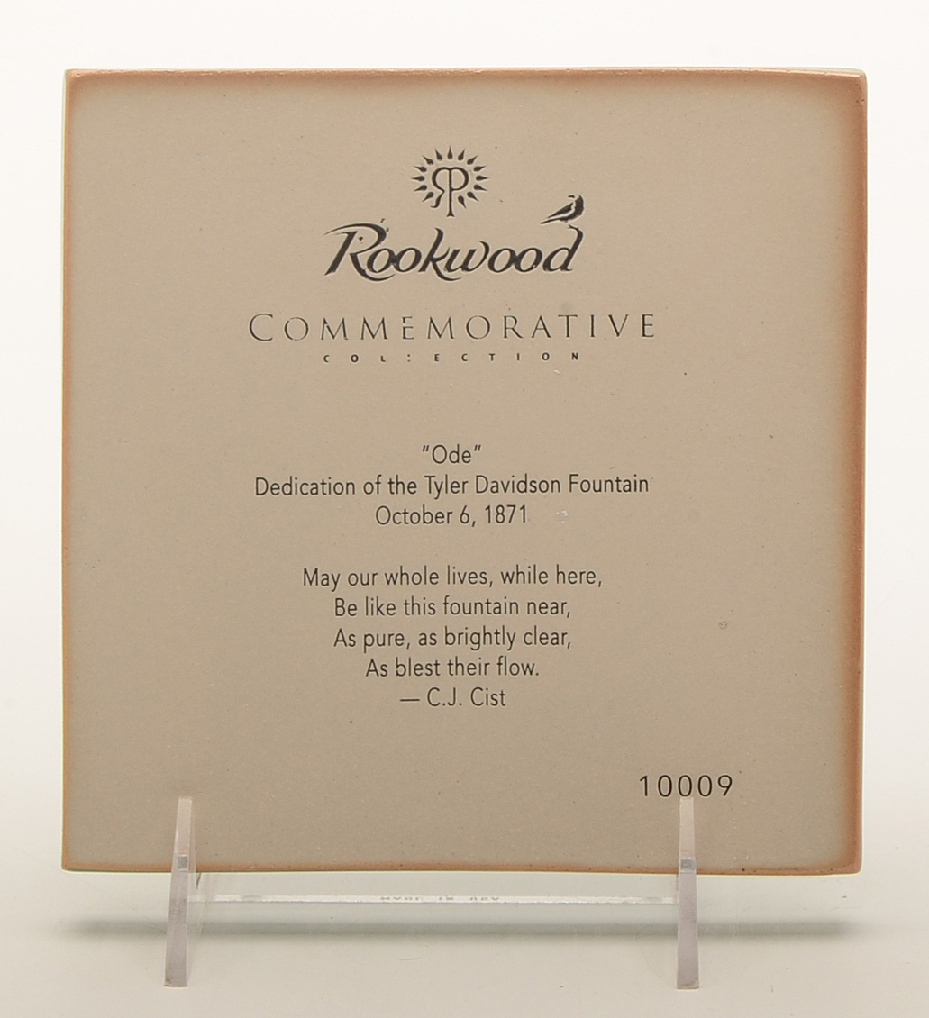 Rookwood Art Pottery Cincinnati Emerald Isle Fountain Square Tile