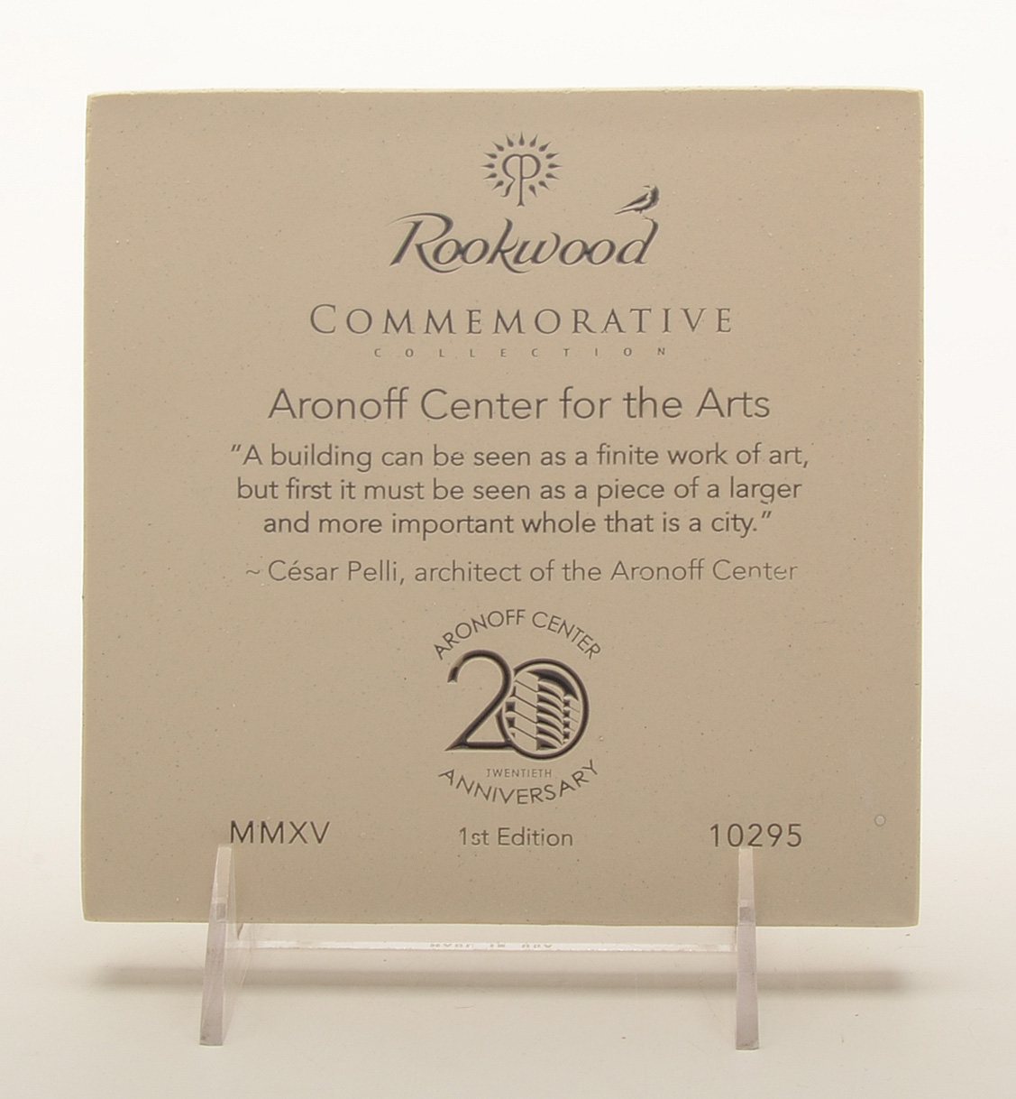 Rookwood Pottery 1st Edition Commemorative “Aronoff” Tile