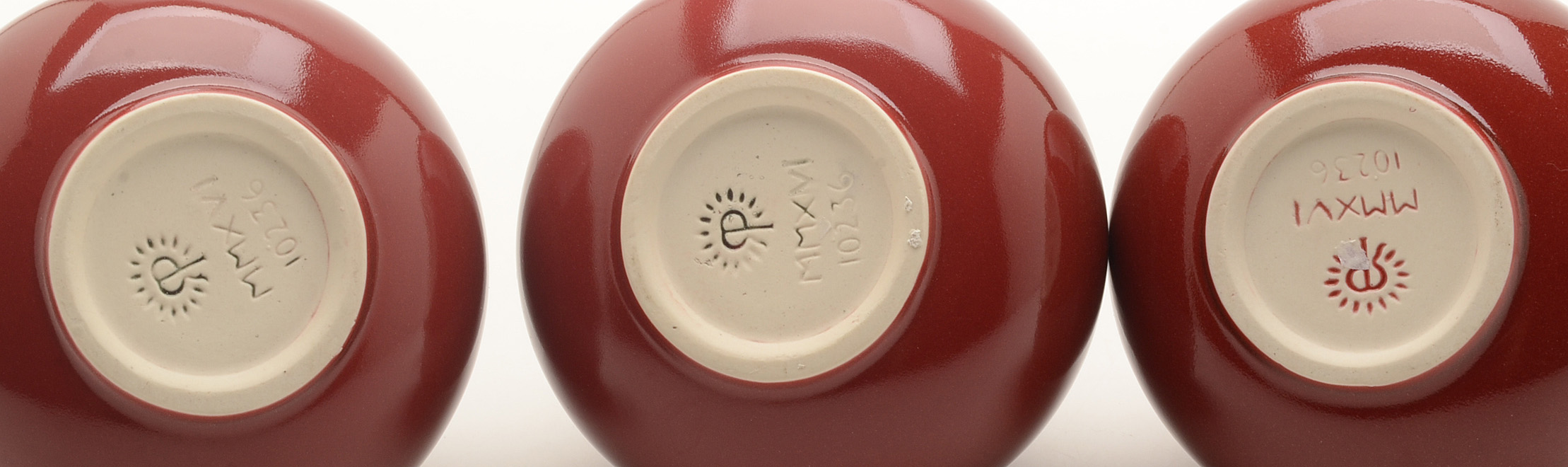 Three Contemporary Rookwood Art Pottery Maroon "Sophie" Vases