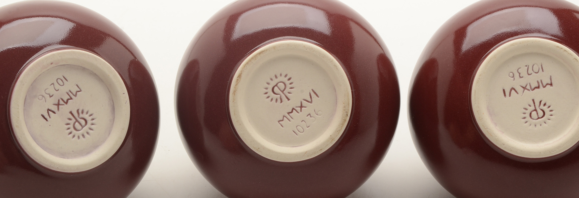 Three Contemporary Rookwood Art Pottery Maroon "Sophie" Vases