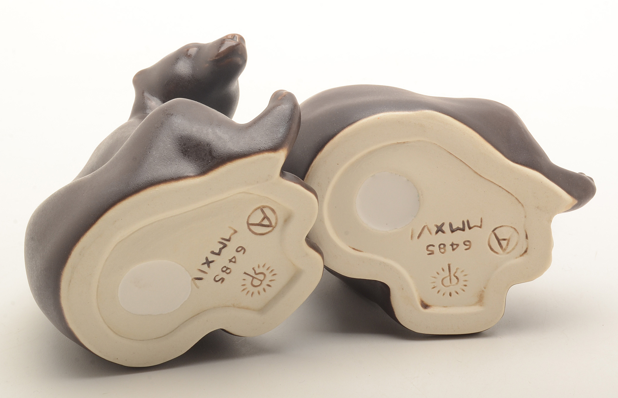 Pair of Rookwood Art Pottery "Abel Bear" Beatnik Figurines