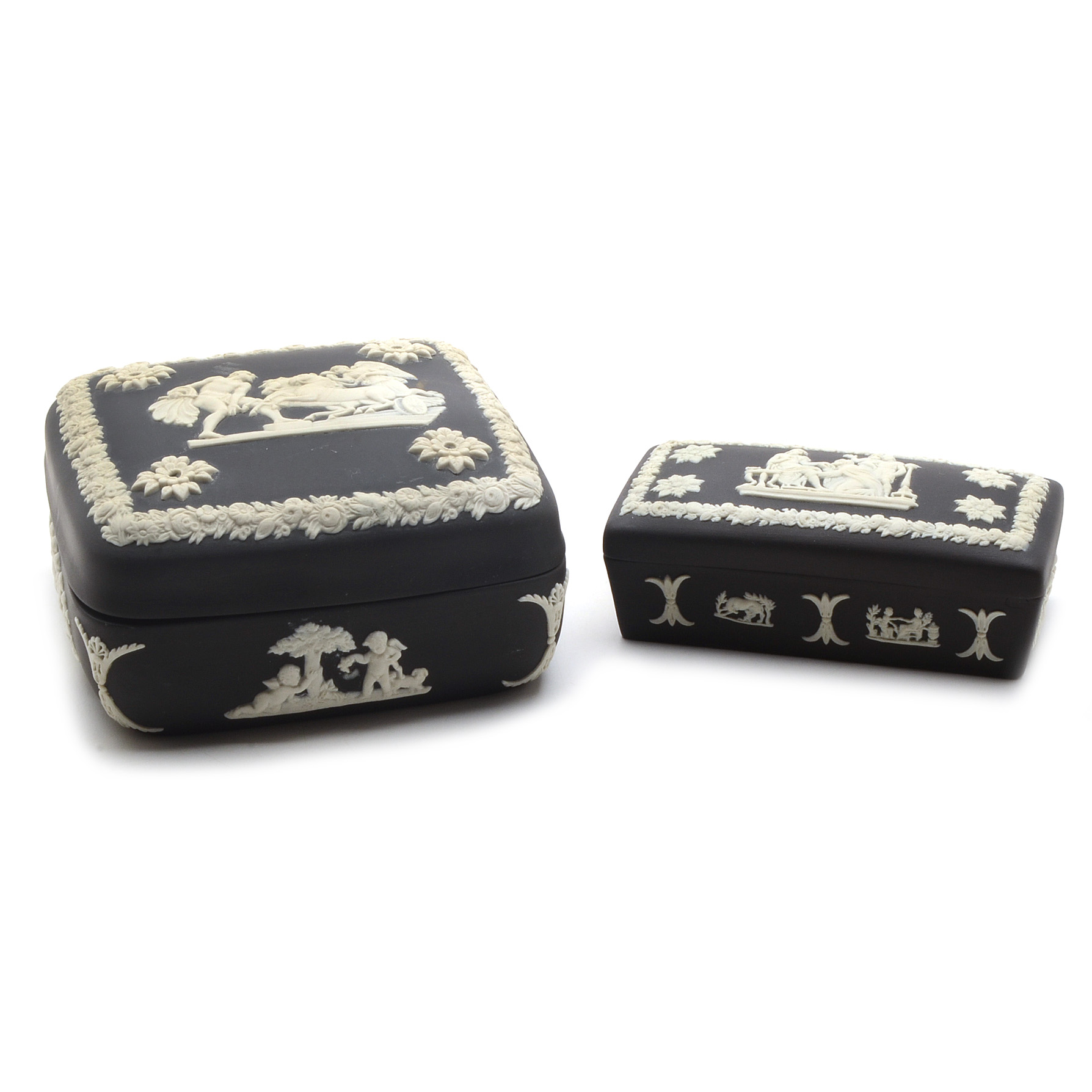 Wedgwood Black Jasperware Boxes