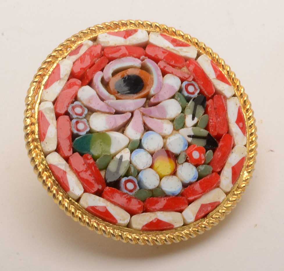 Micro Mosaic Brooch, Cannetille Earrings and Vintage Watches