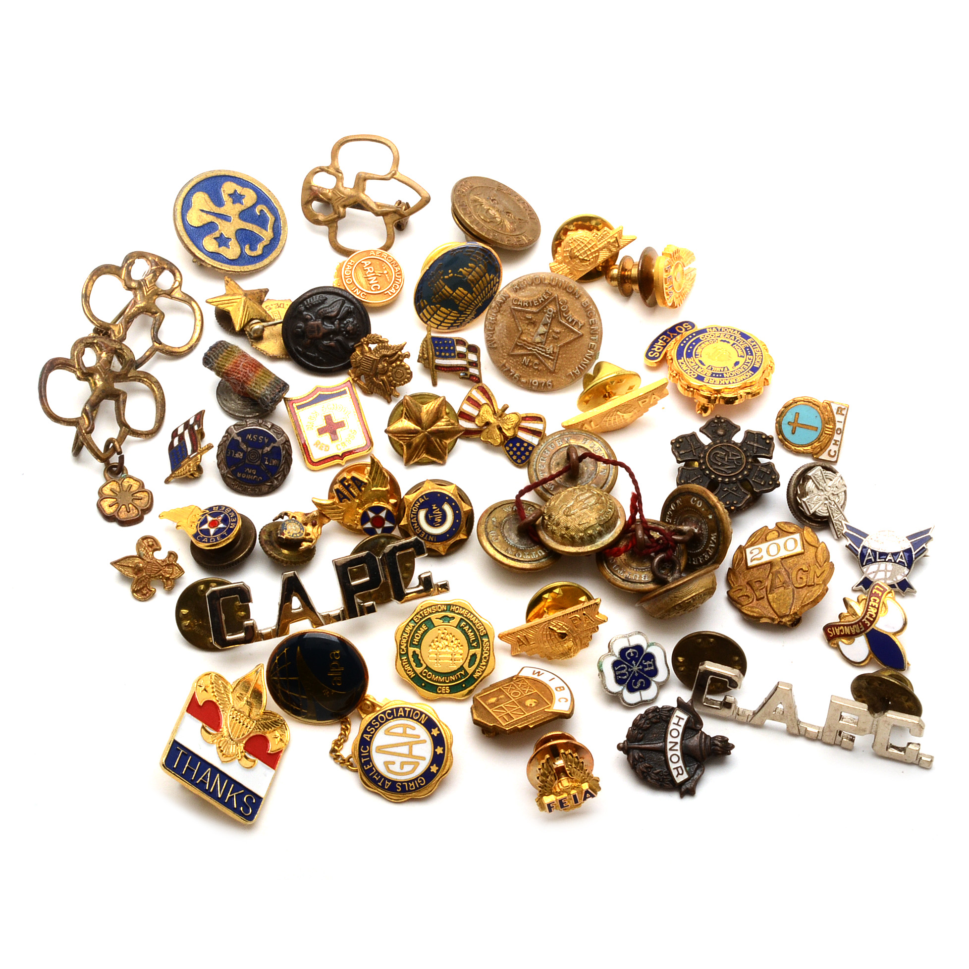 Vintage Lapel Pins, Including Scouting and Patriotic