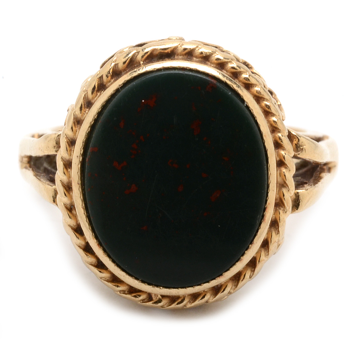 10K Yellow Gold Bloodstone Ring
