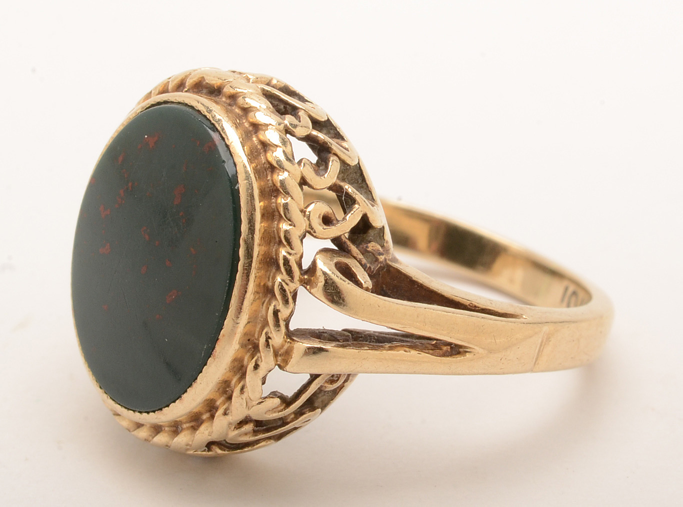 10K Yellow Gold Bloodstone Ring