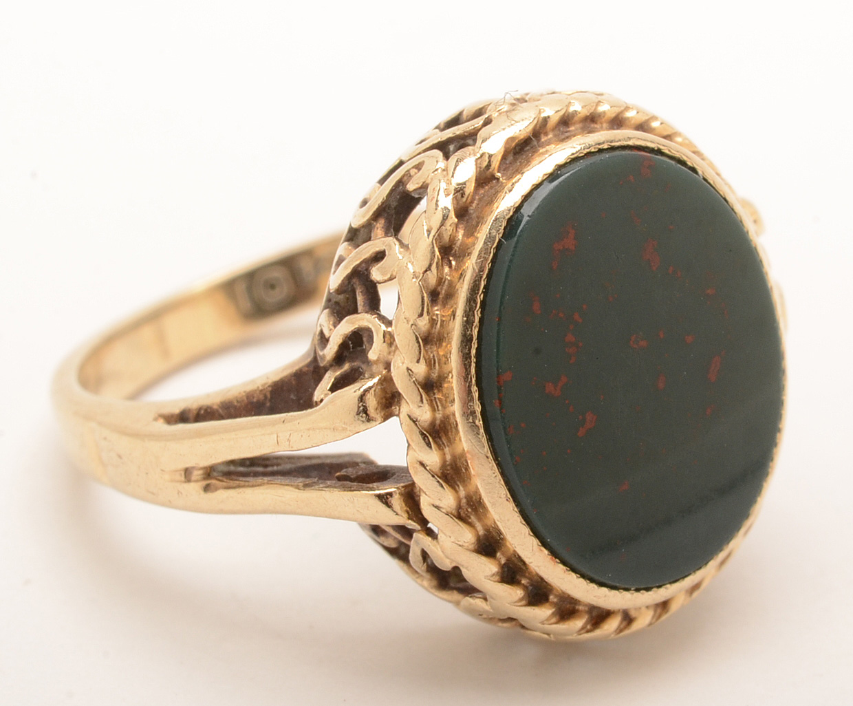 10K Yellow Gold Bloodstone Ring